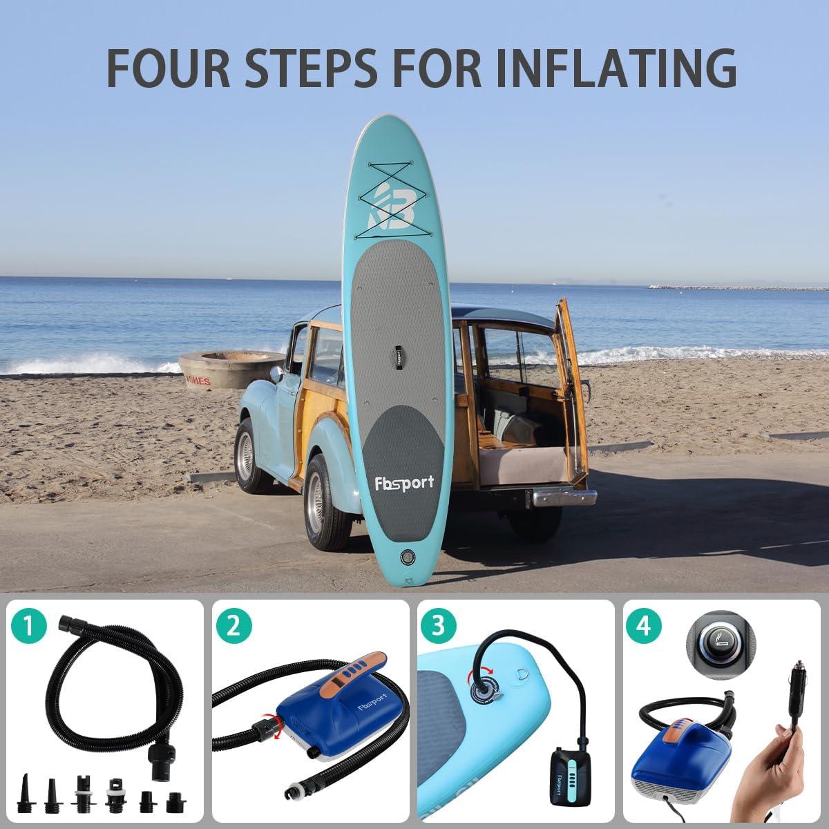 FBSPORT Bomba Eléctrica 20PSI para Paddleboard y Colchonetas