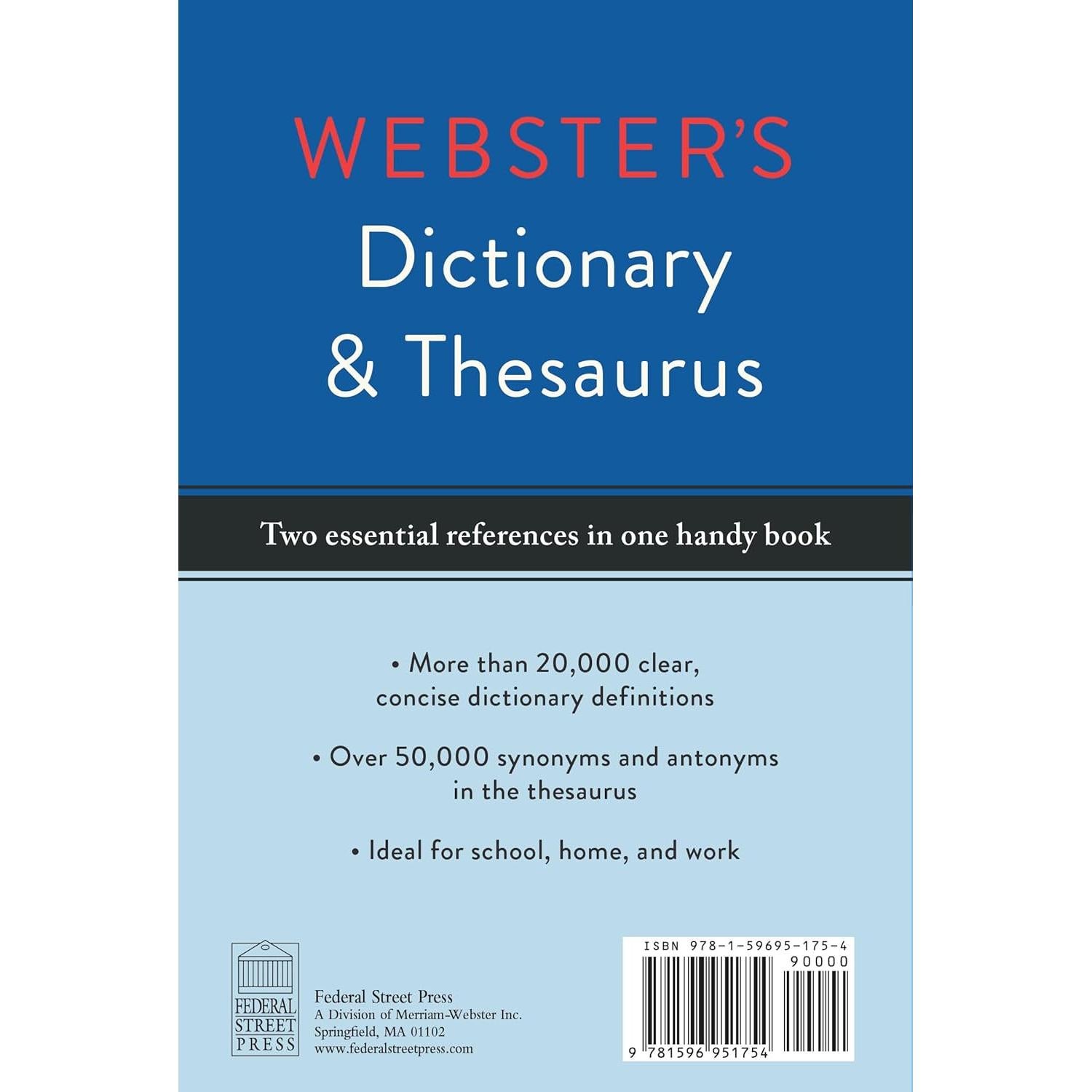Webster's Dictionary & Thesaurus, Newest Edition