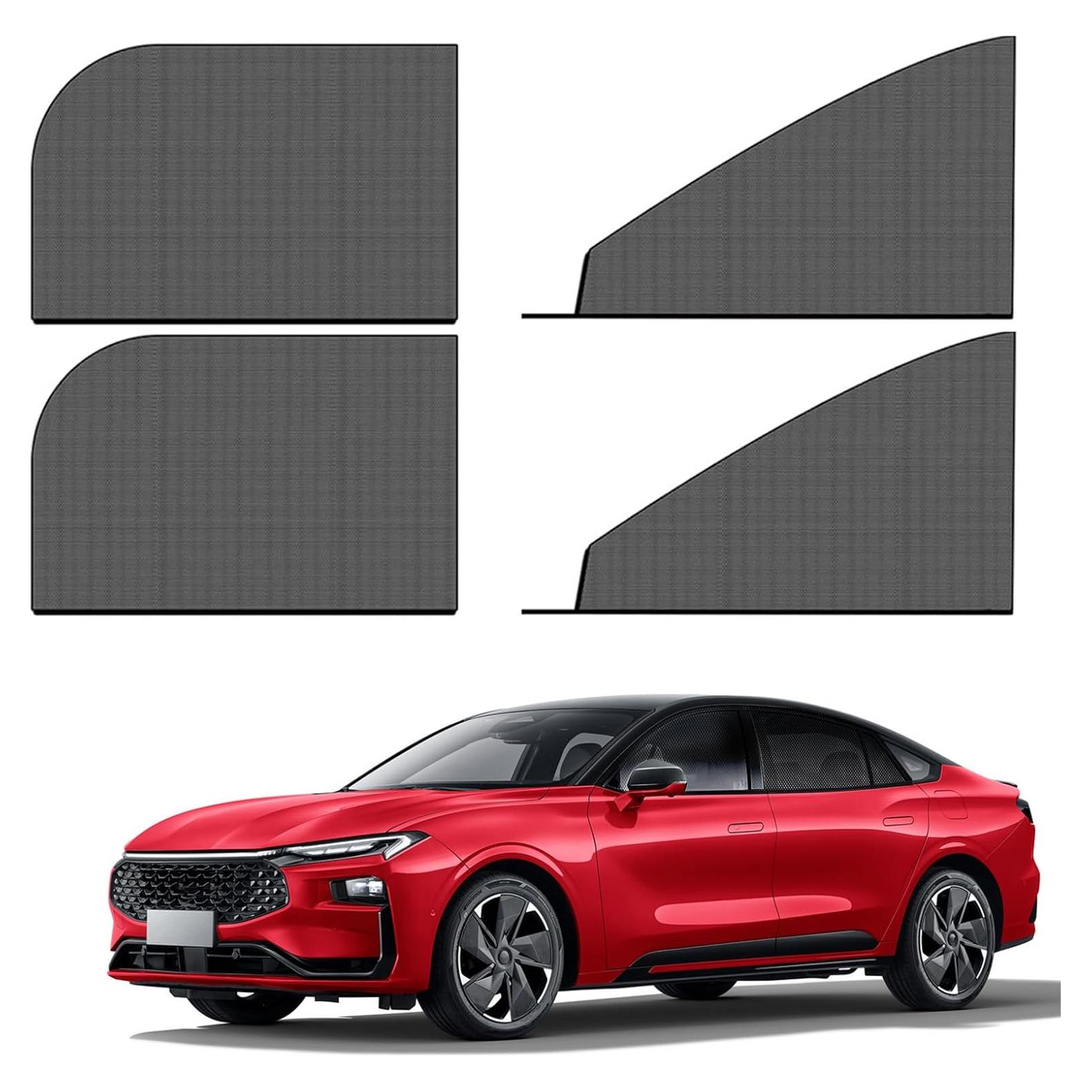 4 Sombrillas para Ventanas de Auto Gunroil UV Plegables 79x53.8cm