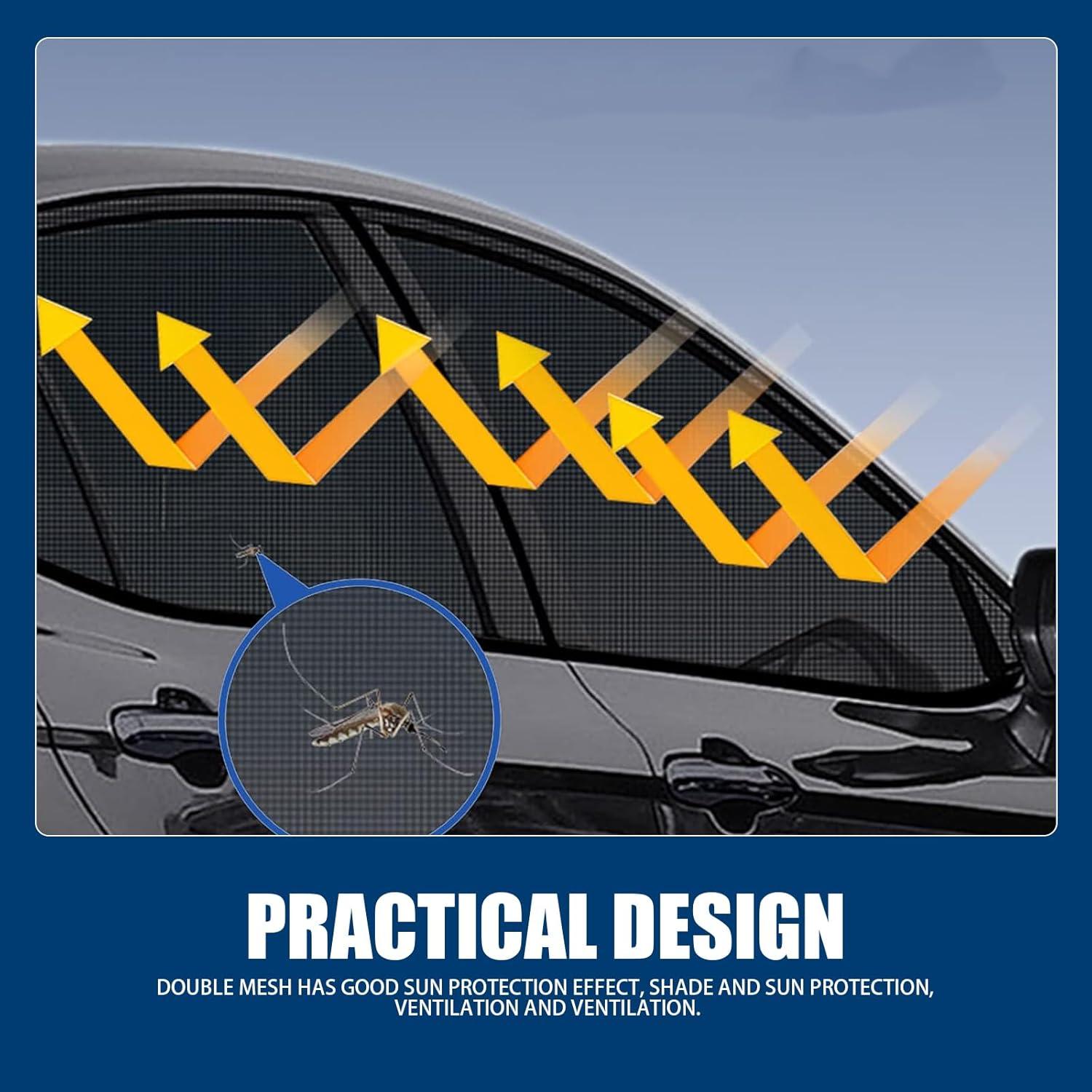 4 Sombrillas para Ventanas de Auto Gunroil UV Plegables 79x53.8cm