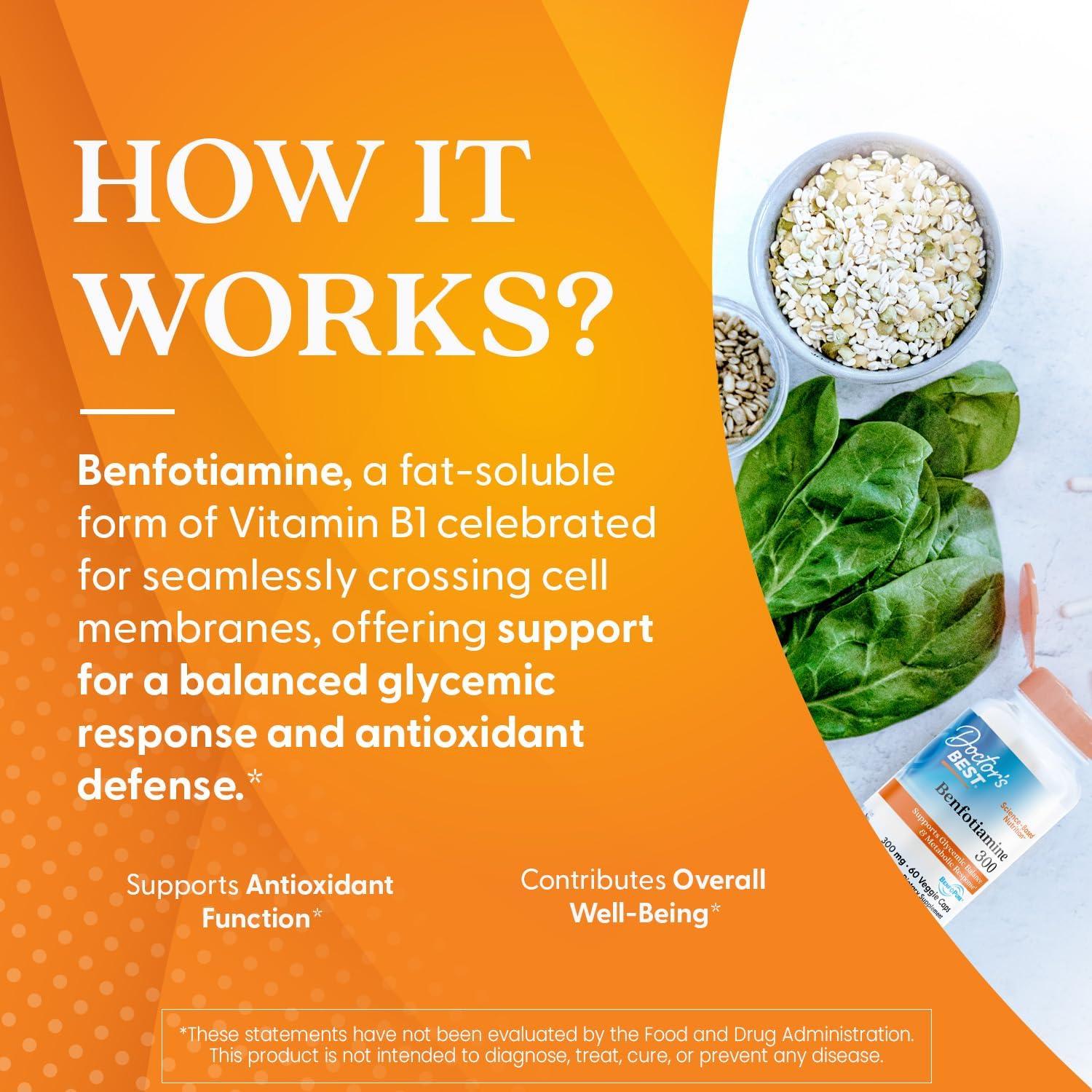 Benfotiamina Doctor's Best 300 mg 60 Cápsulas Veganas