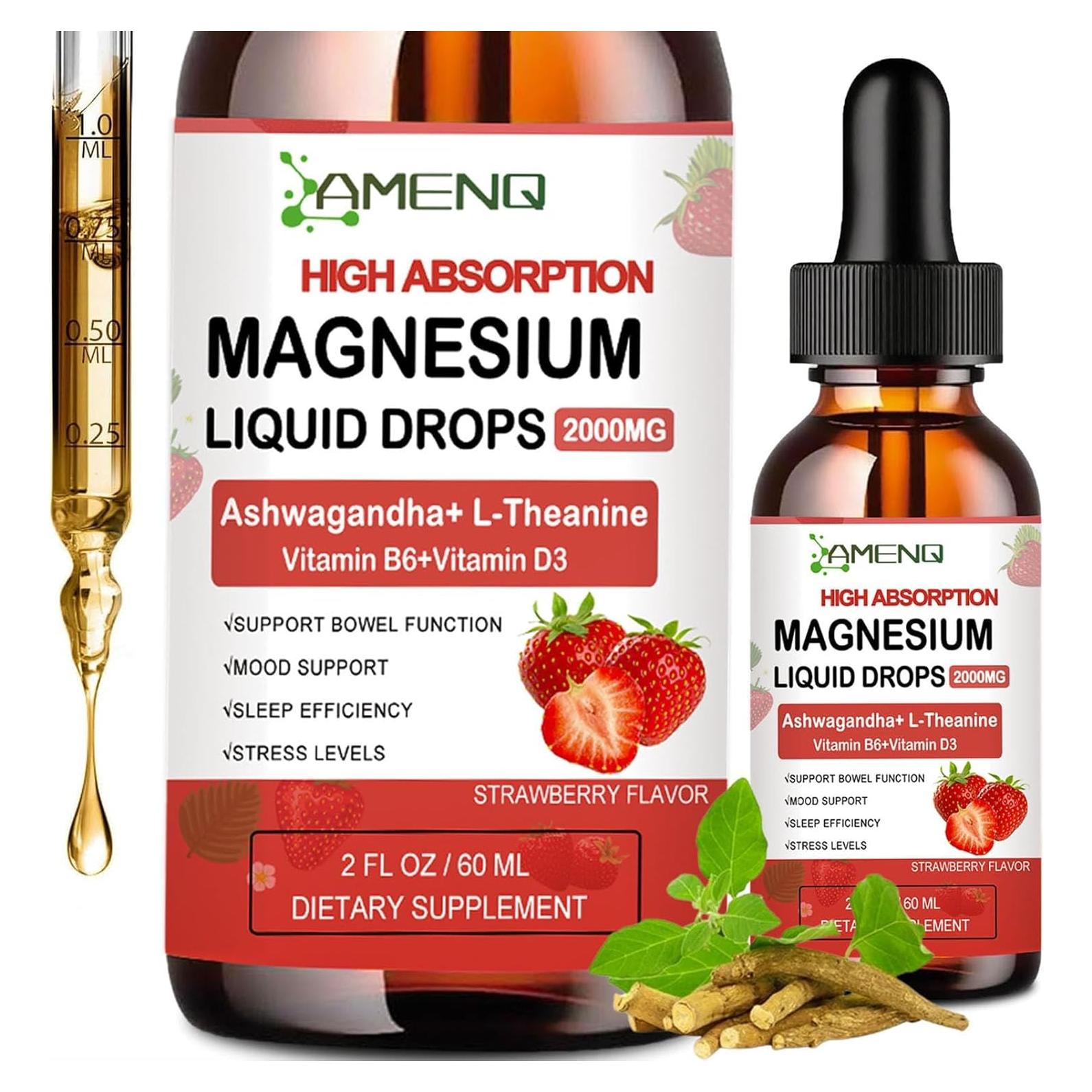 Suplemento Líquido de Cortisol AMENQ 60ml - Magnesio y Ashwagandha