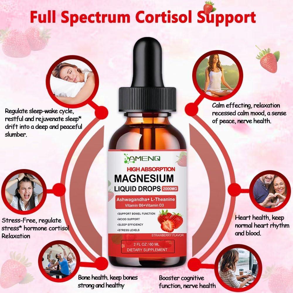 Suplemento Líquido de Cortisol AMENQ 60ml - Magnesio y Ashwagandha