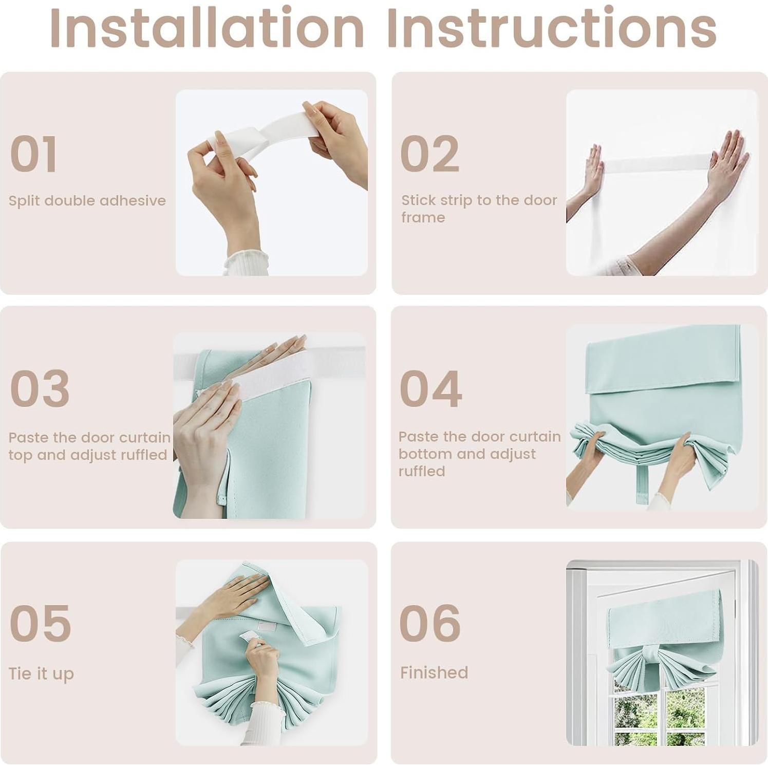 Cortina de Ventana Vatge Aqua 20.32x91.44 cm para Puerta