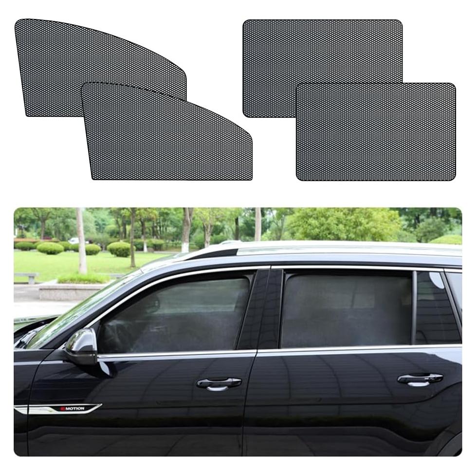 Sombrillas para Ventanas de Auto CXCCOI 4Pcs Hilo Carbono