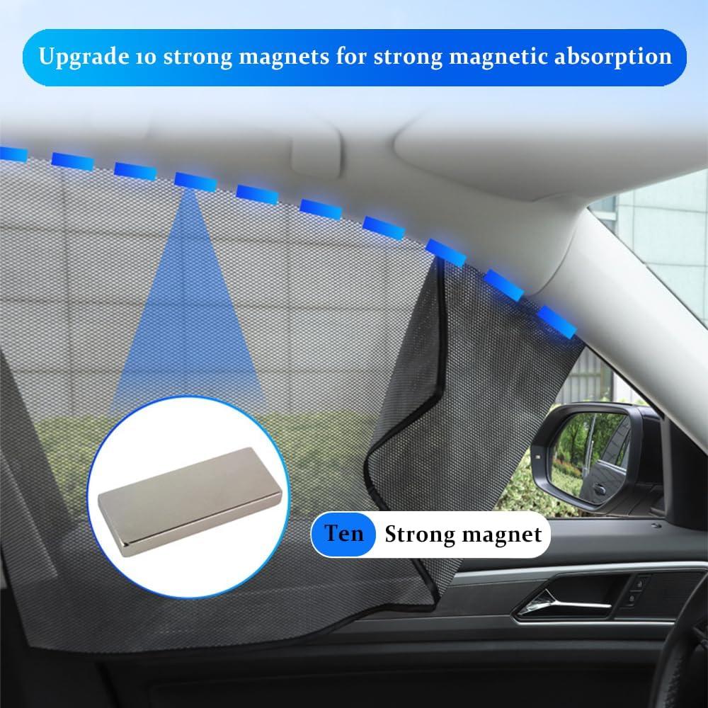 Sombrillas para Ventanas de Auto CXCCOI 4Pcs Hilo Carbono