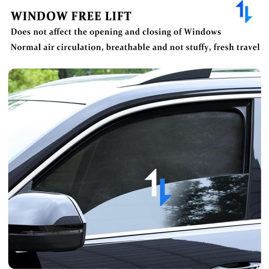 Sombrillas para Ventanas de Auto CXCCOI 4Pcs Hilo Carbono