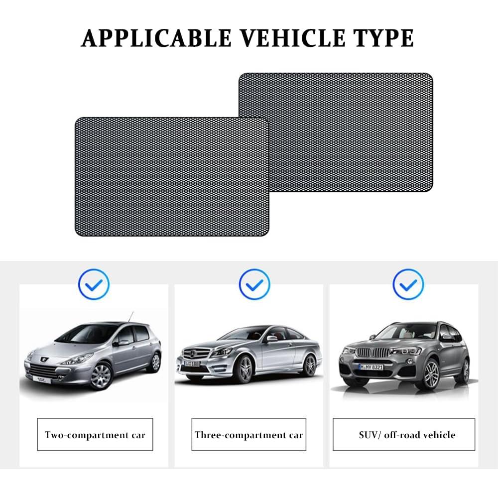 Sombrillas para Ventanas de Auto CXCCOI 4Pcs Hilo Carbono