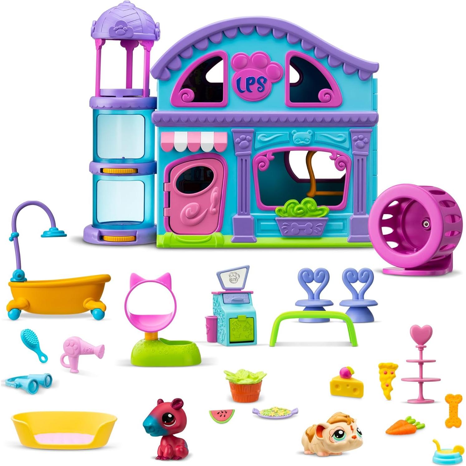 Juego de Littlest Pet Shop Gen 7 con 2 Mascotas y 20 Accesorios