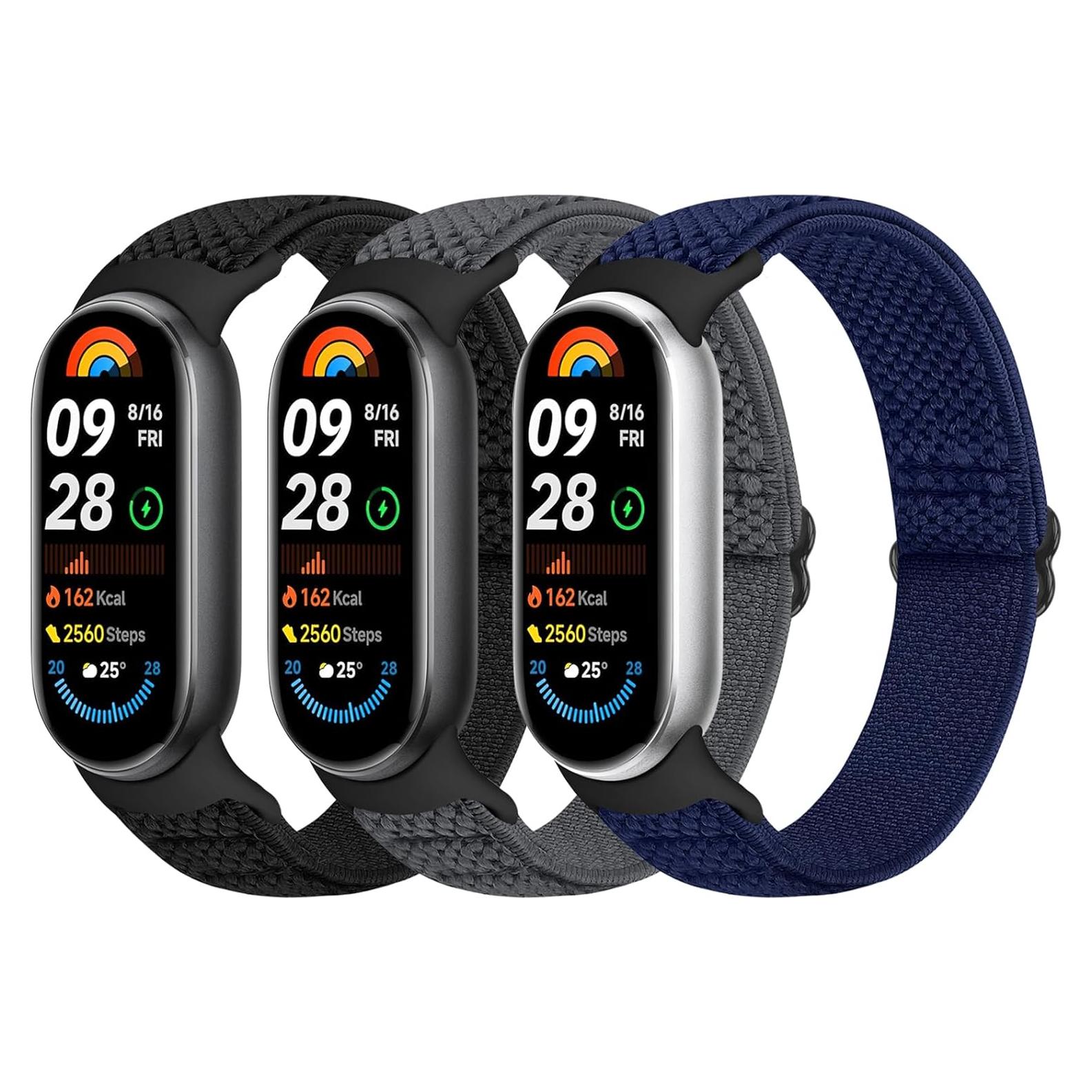 Correas de Nylon Elásticas para Xiaomi Smart Band 9/8 - 3 PCS