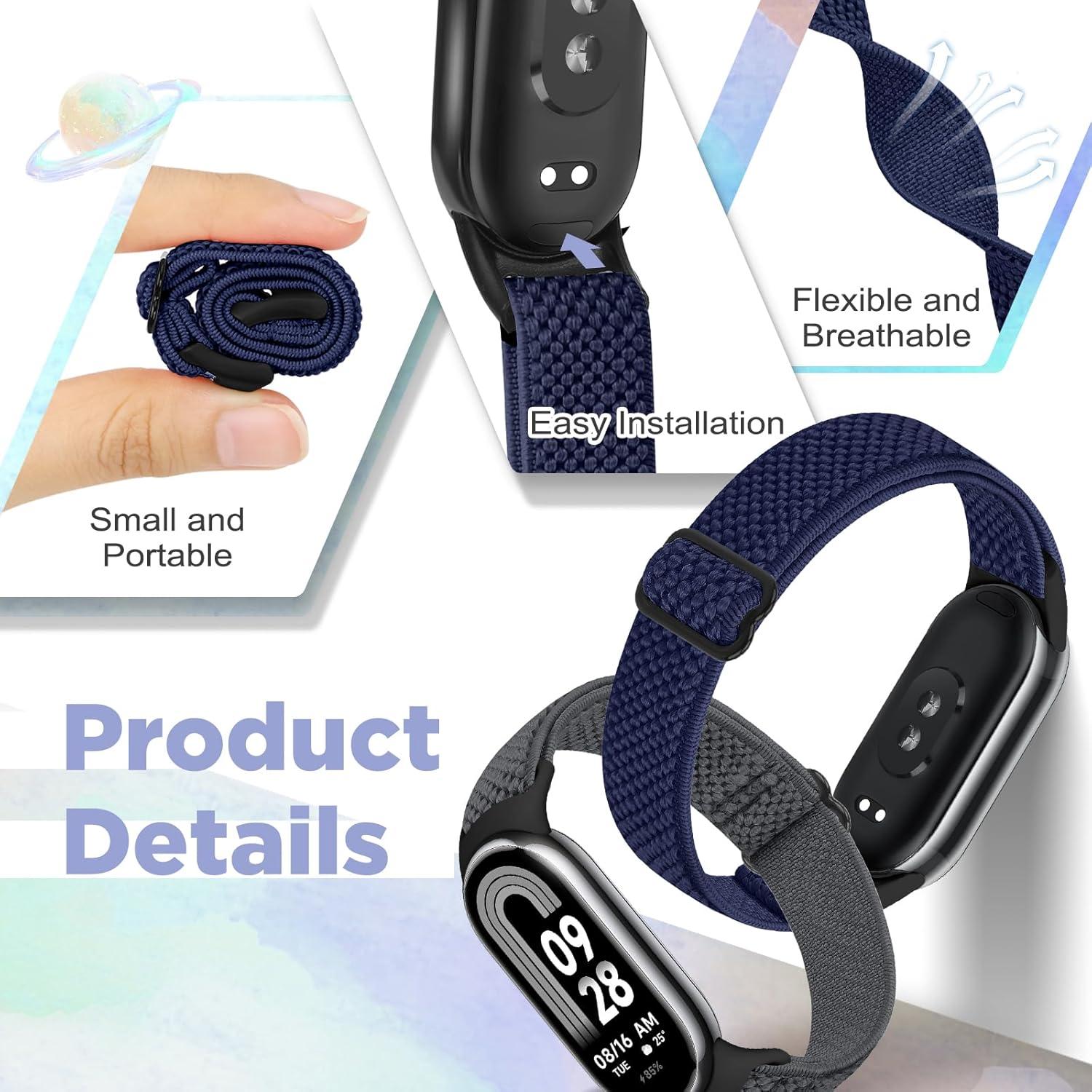 Correas de Nylon Elásticas para Xiaomi Smart Band 9/8 - 3 PCS