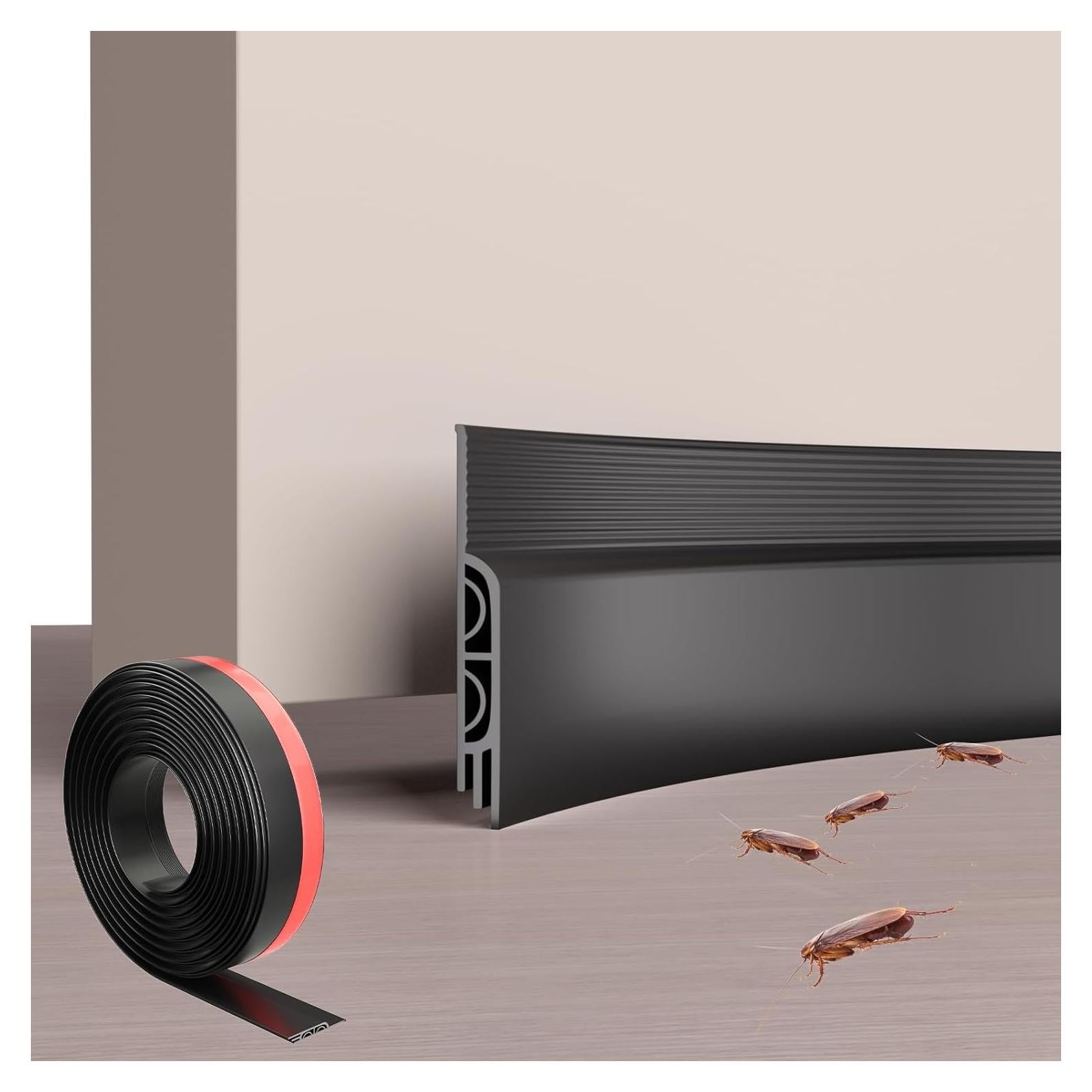 Tapón de Draft KAYLEINSTER 200 cm Negro Aislamiento Puerta