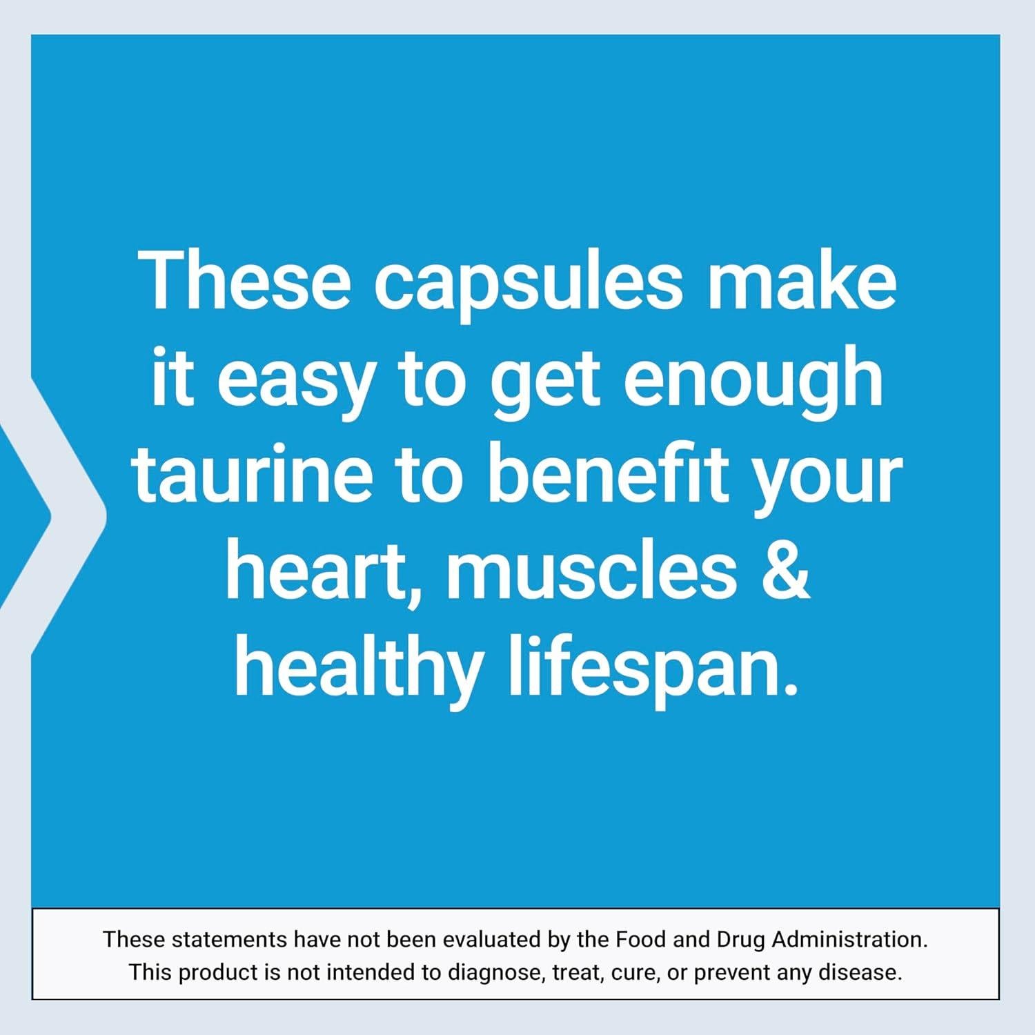 Suplemento de Taurina Life Extension 1000 mg 90 Cápsulas