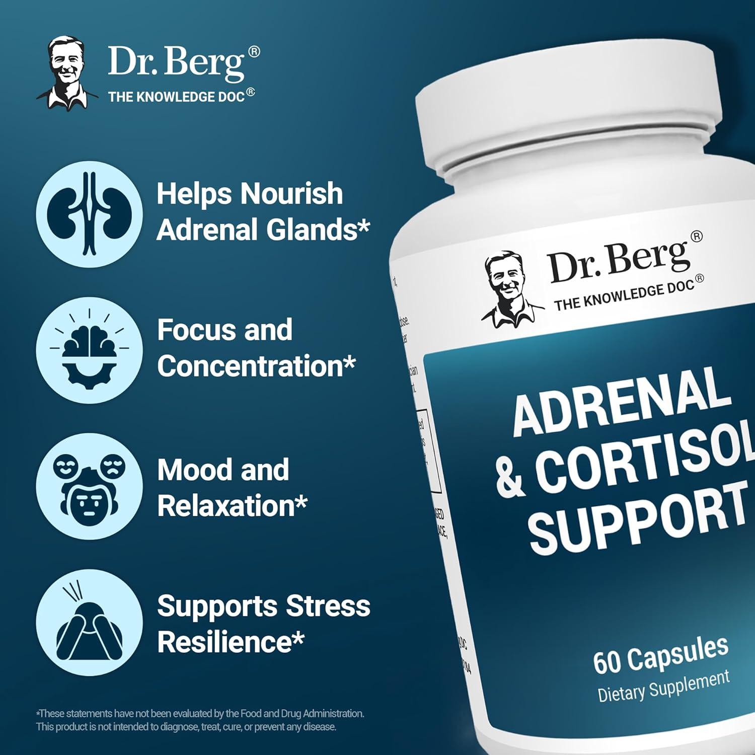 Cápsulas de Cortisol Dr. Berg - Suplemento Adrenal 60 Unidades