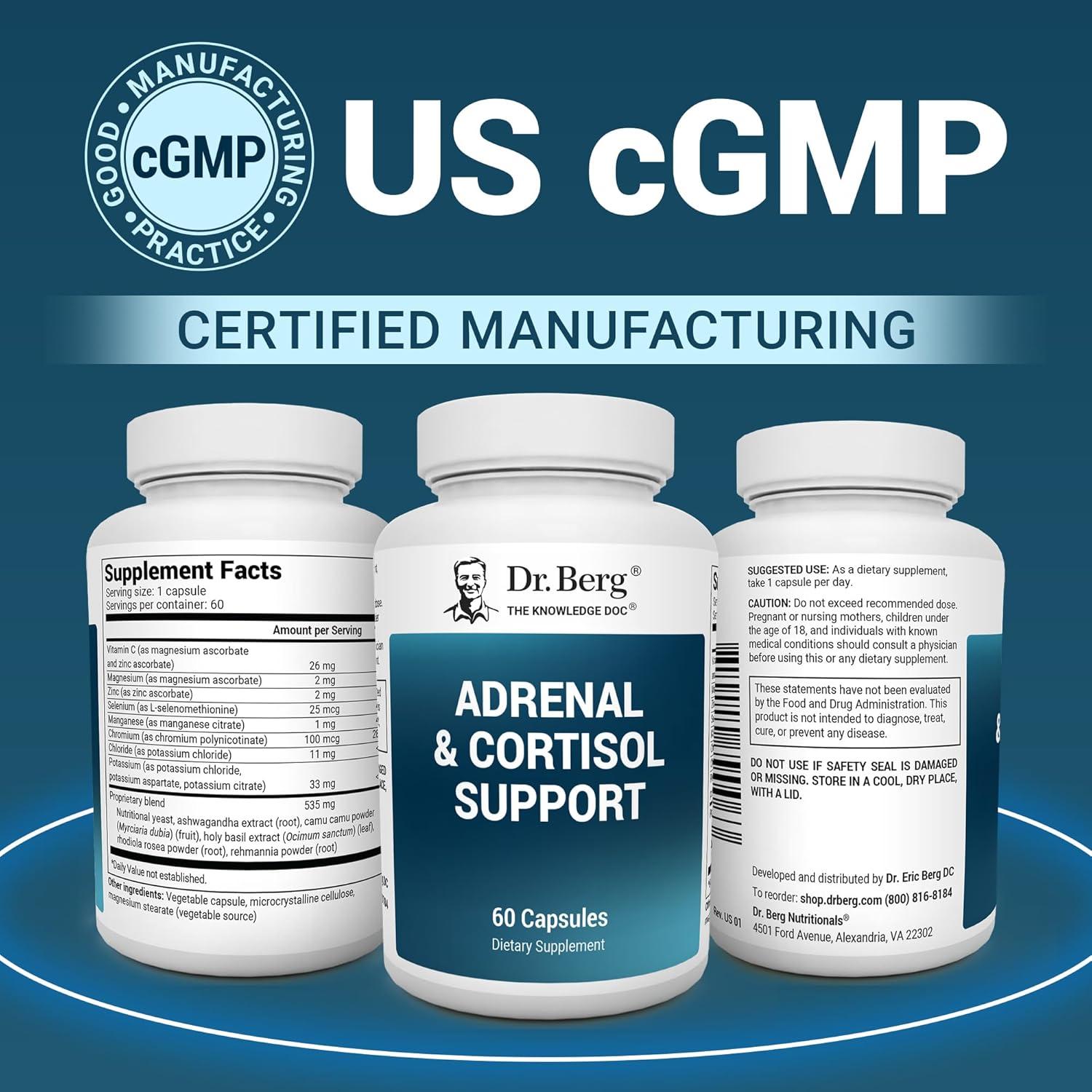 Cápsulas de Cortisol Dr. Berg - Suplemento Adrenal 60 Unidades