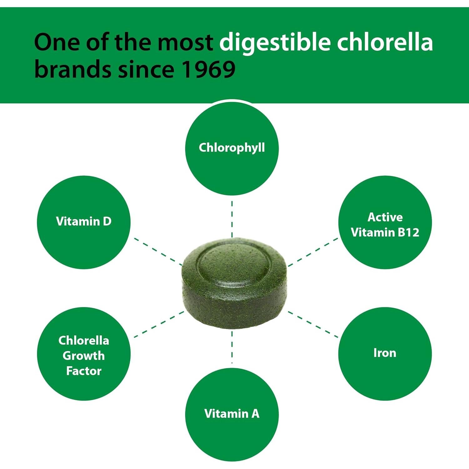 Sun Chlorella 200 mg Suplemento de Algas Verdes - 300 Tabletas