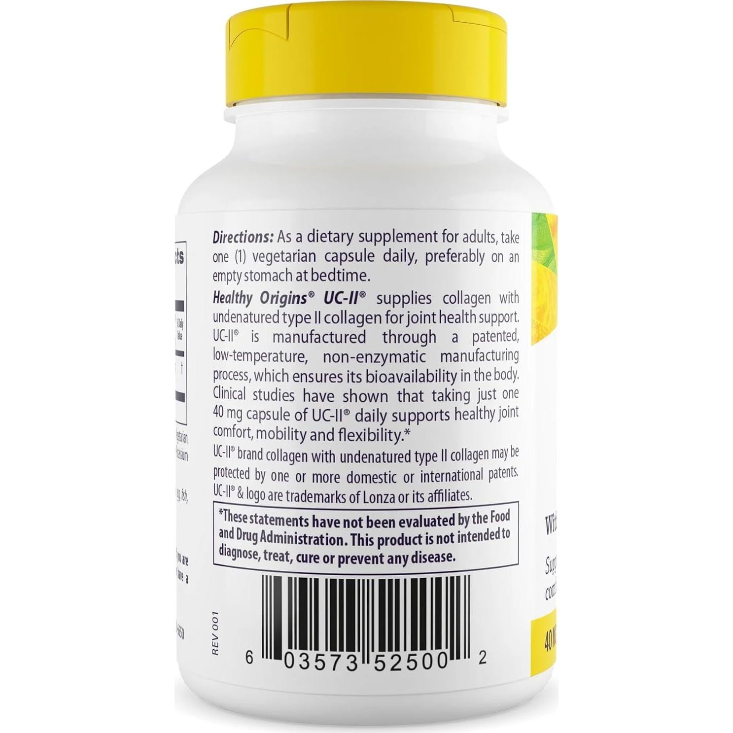 Colágeno Tipo II Healthy Origins UC-II 40 mg 60 Cápsulas Vegetales
