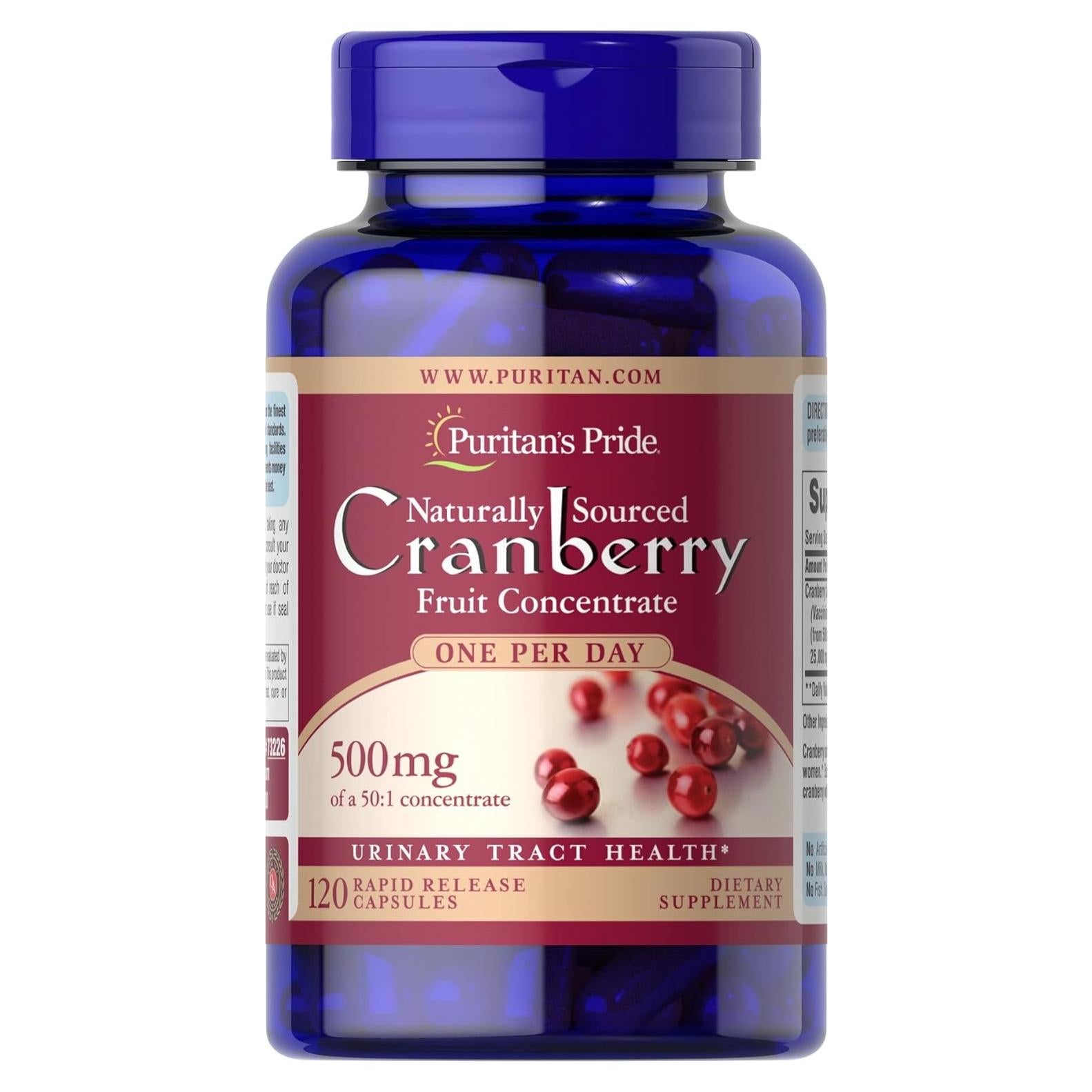 Cápsulas de Arándano Puritan's Pride - 120 Unidades Salud Urinaria