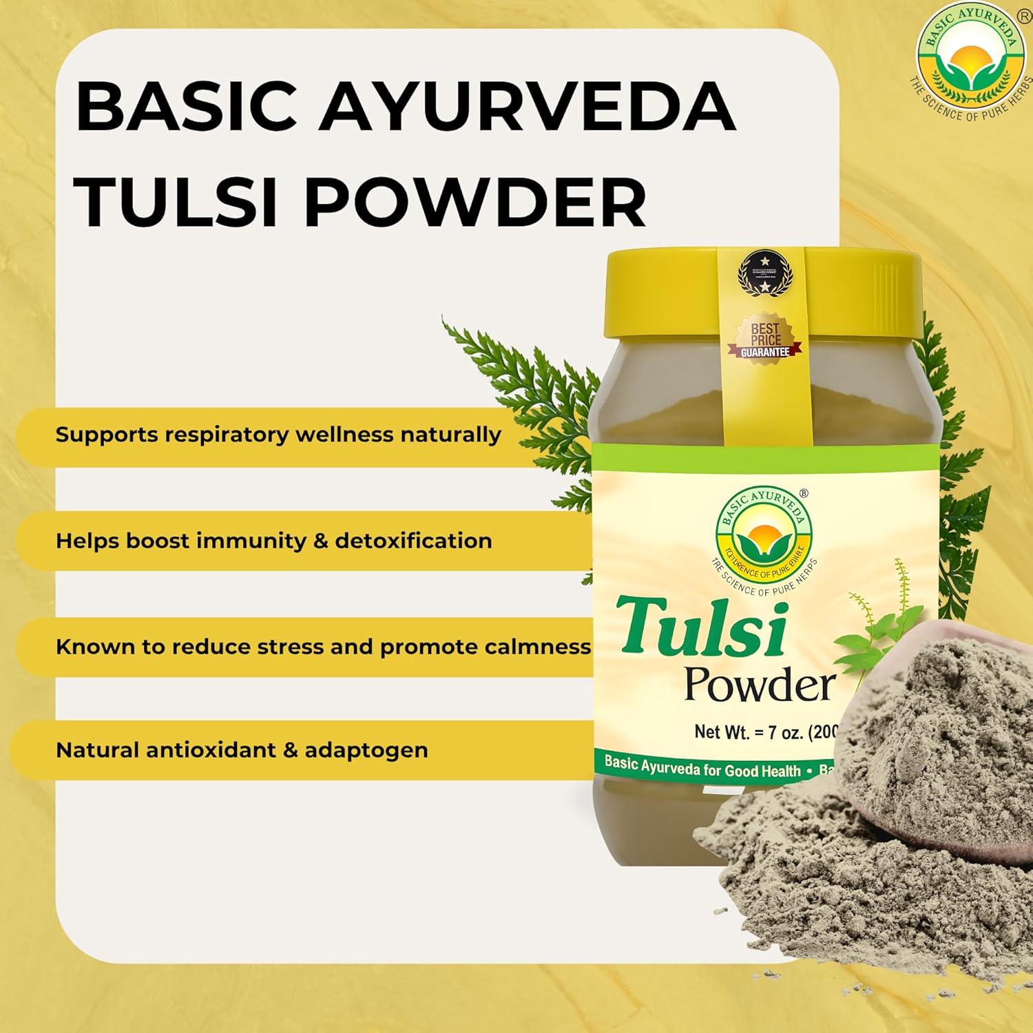 Polvo de Tulsi 200g BASIC AYURVEDA - Albahaca Sagrada Pura