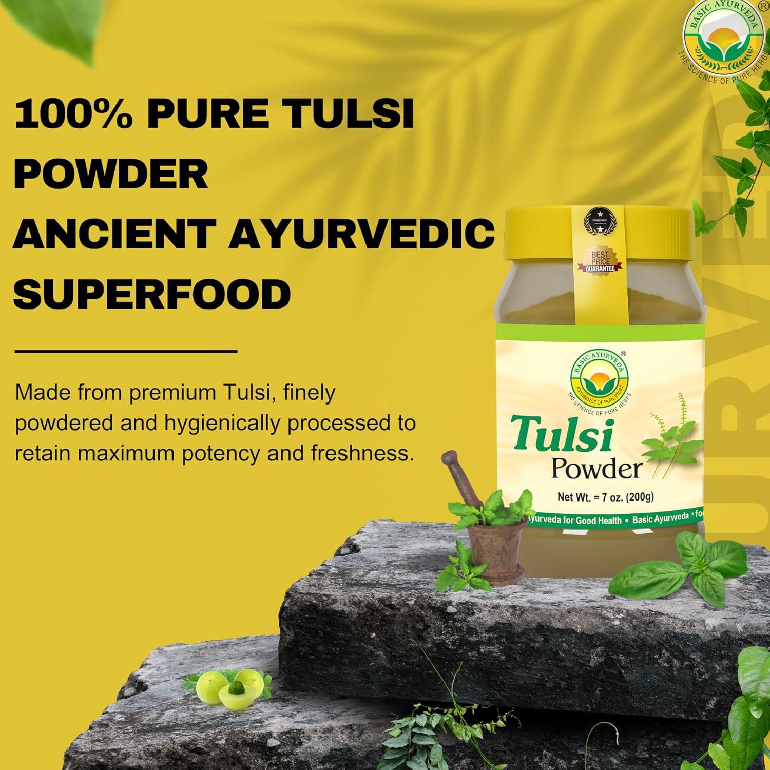 Polvo de Tulsi 200g BASIC AYURVEDA - Albahaca Sagrada Pura