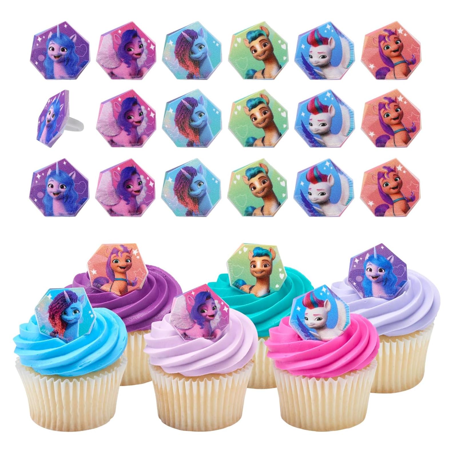 DecoPac Anillos de My Little Pony - 24 Decoraciones para Cupcakes
