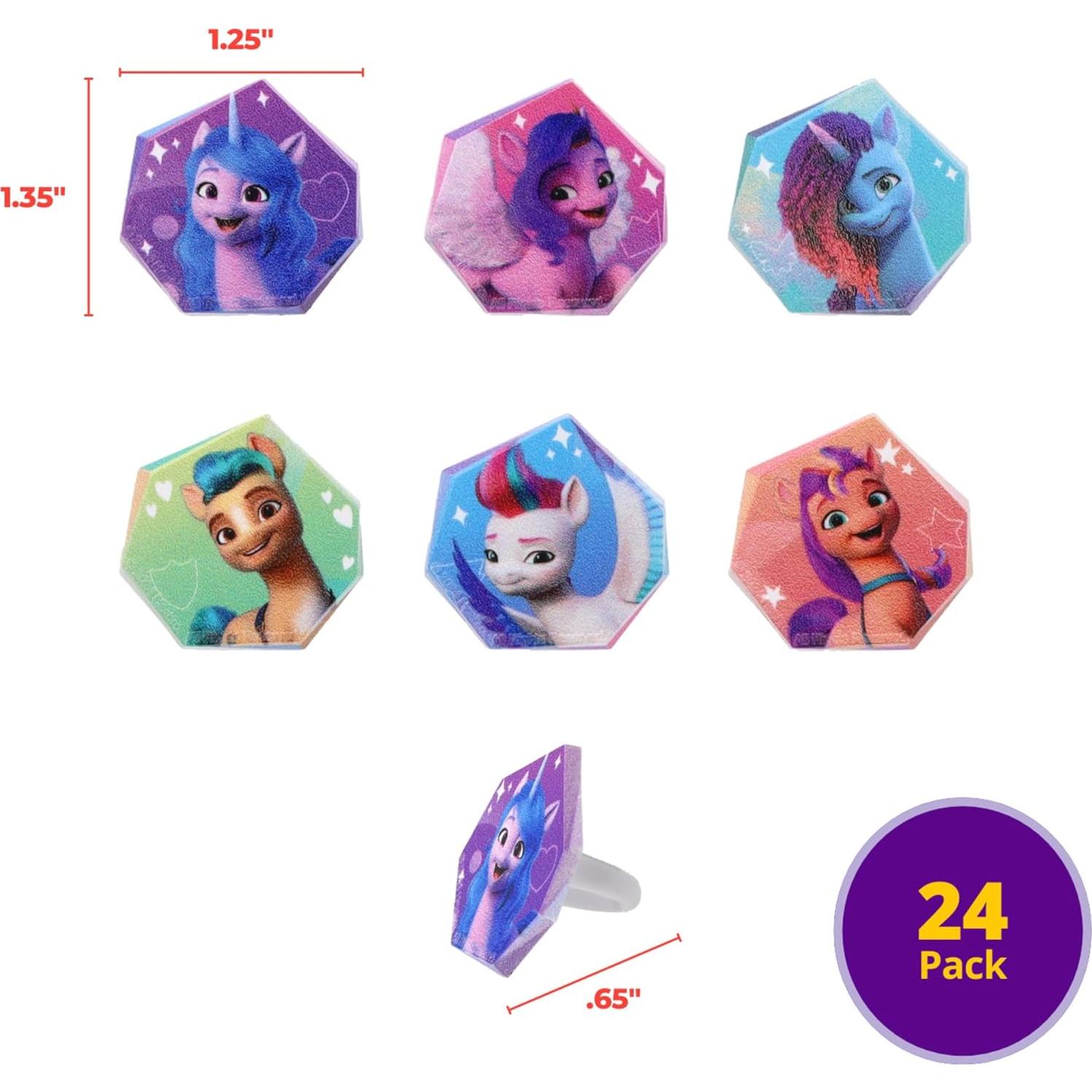 DecoPac Anillos de My Little Pony - 24 Decoraciones para Cupcakes