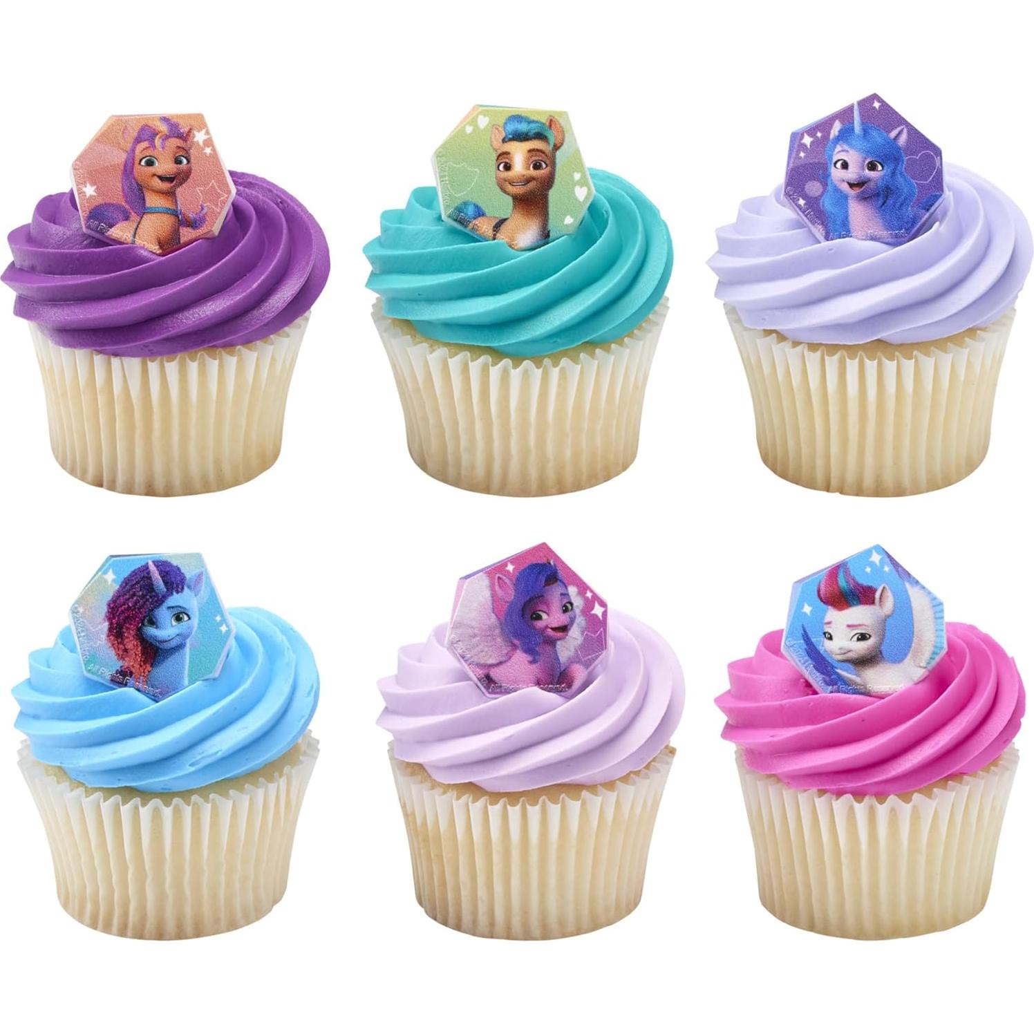 DecoPac Anillos de My Little Pony - 24 Decoraciones para Cupcakes