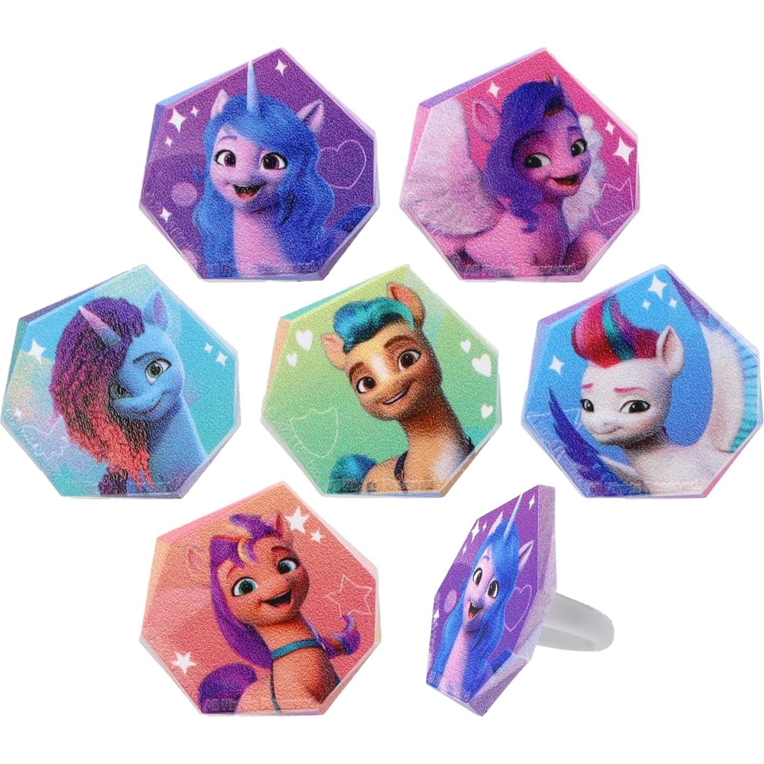 DecoPac Anillos de My Little Pony - 24 Decoraciones para Cupcakes