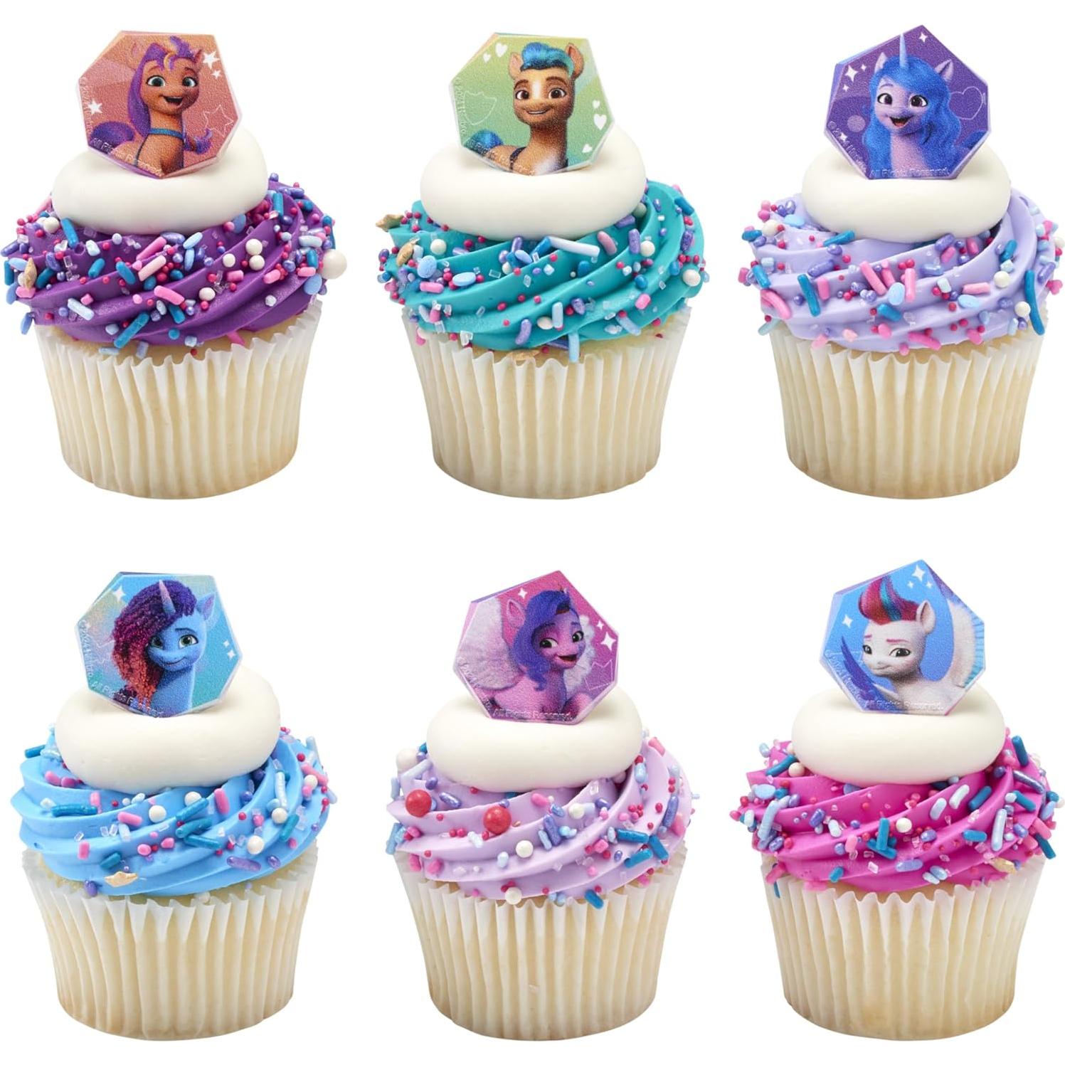DecoPac Anillos de My Little Pony - 24 Decoraciones para Cupcakes
