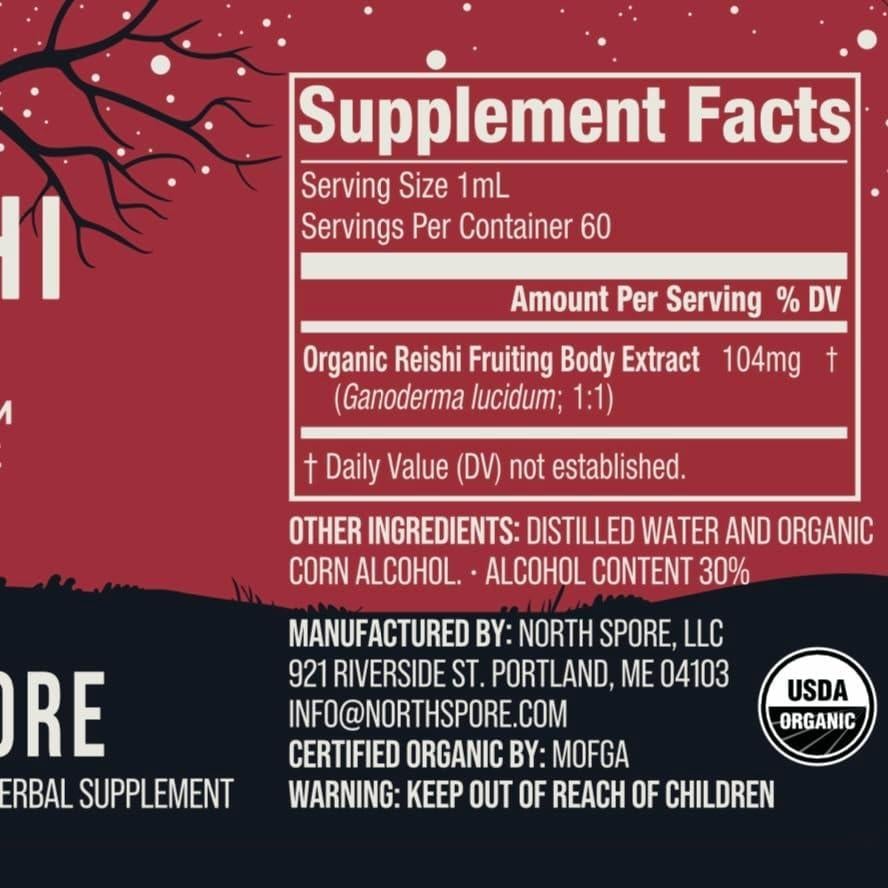 Tintura de Hongo Reishi Orgánico North Spore 60 ml - Adaptógeno