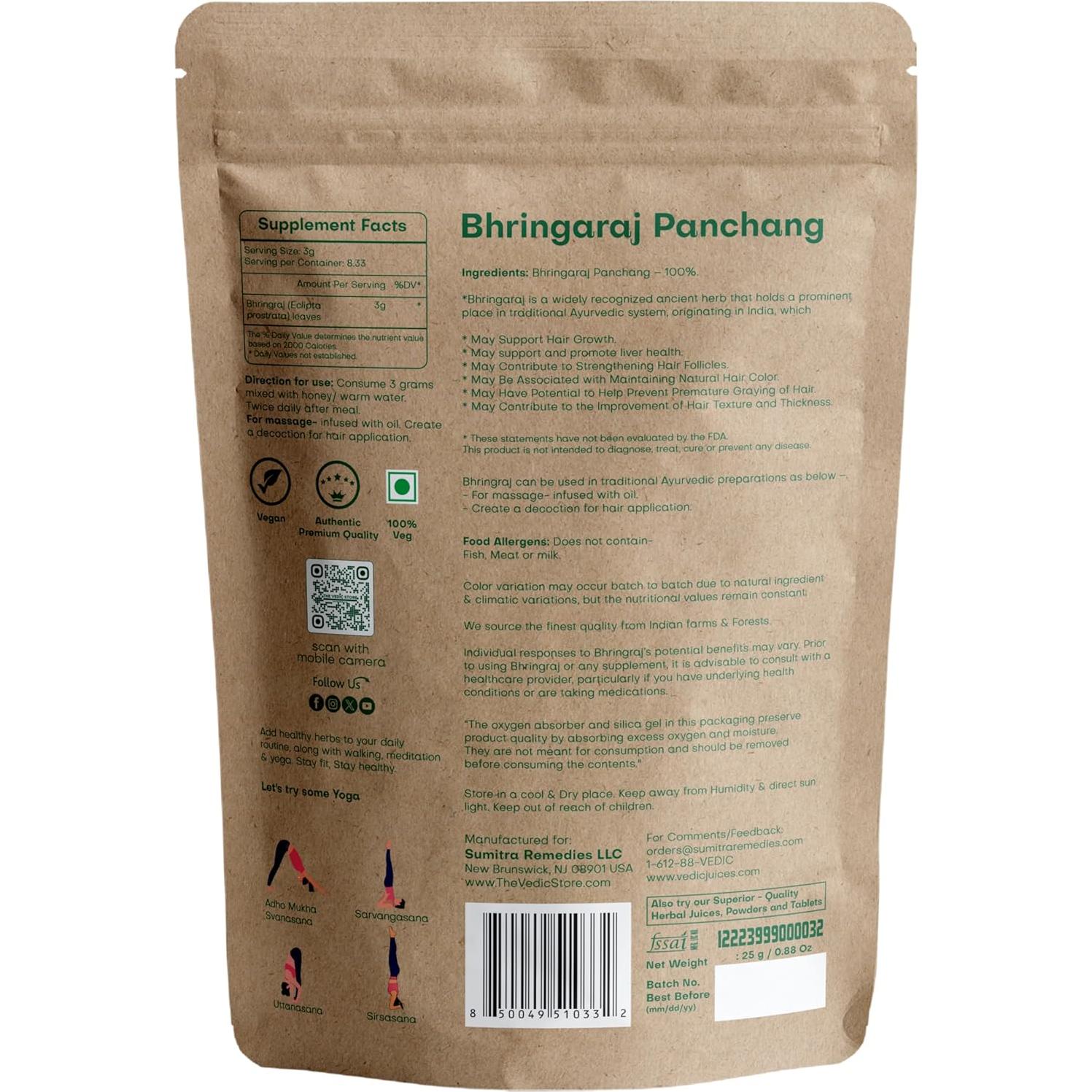 Panchang de Bhringaraj 25 g - Suplemento Natural Sin Gluten