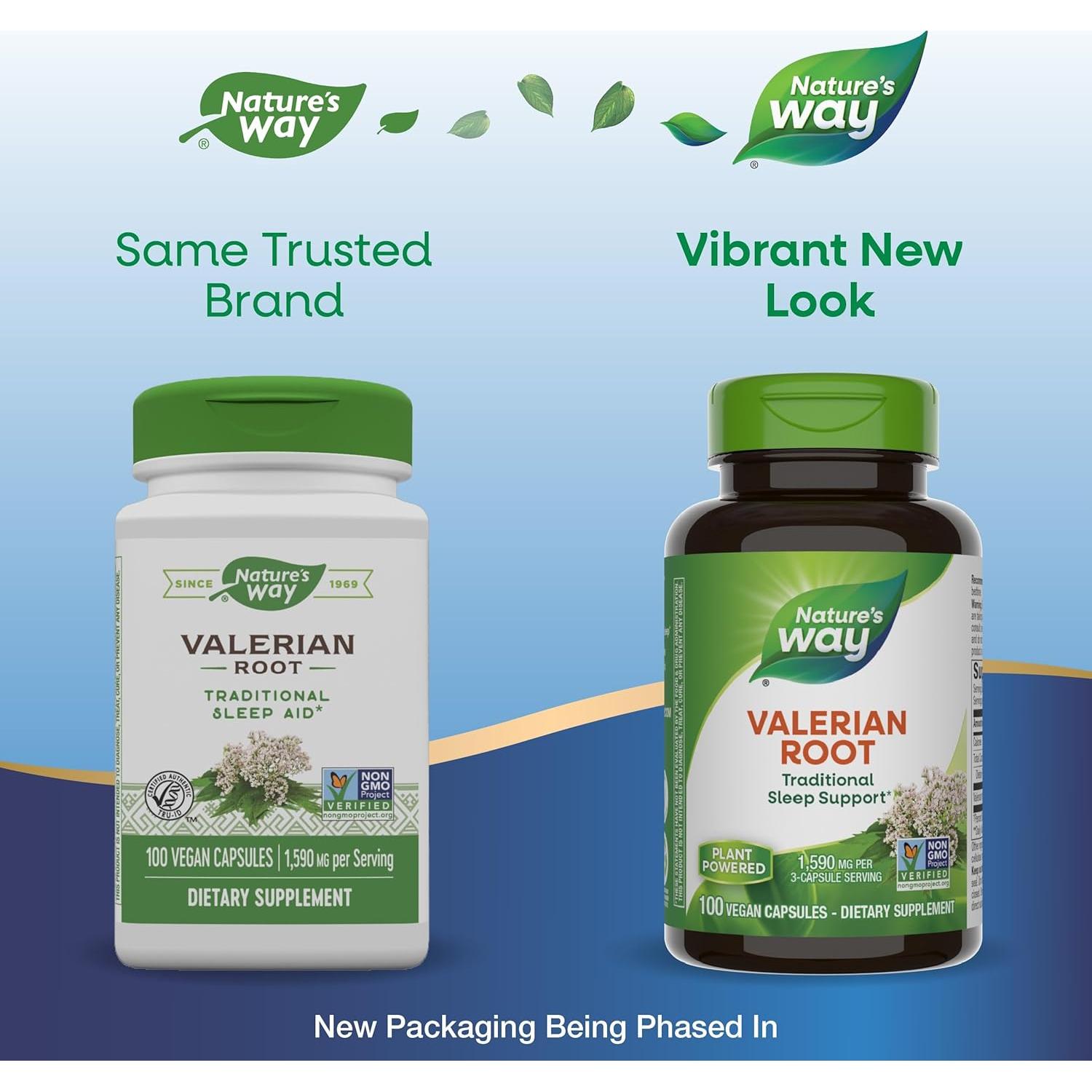 Raíz de Valeriana Nature's Way - 100 Cápsulas Veganas