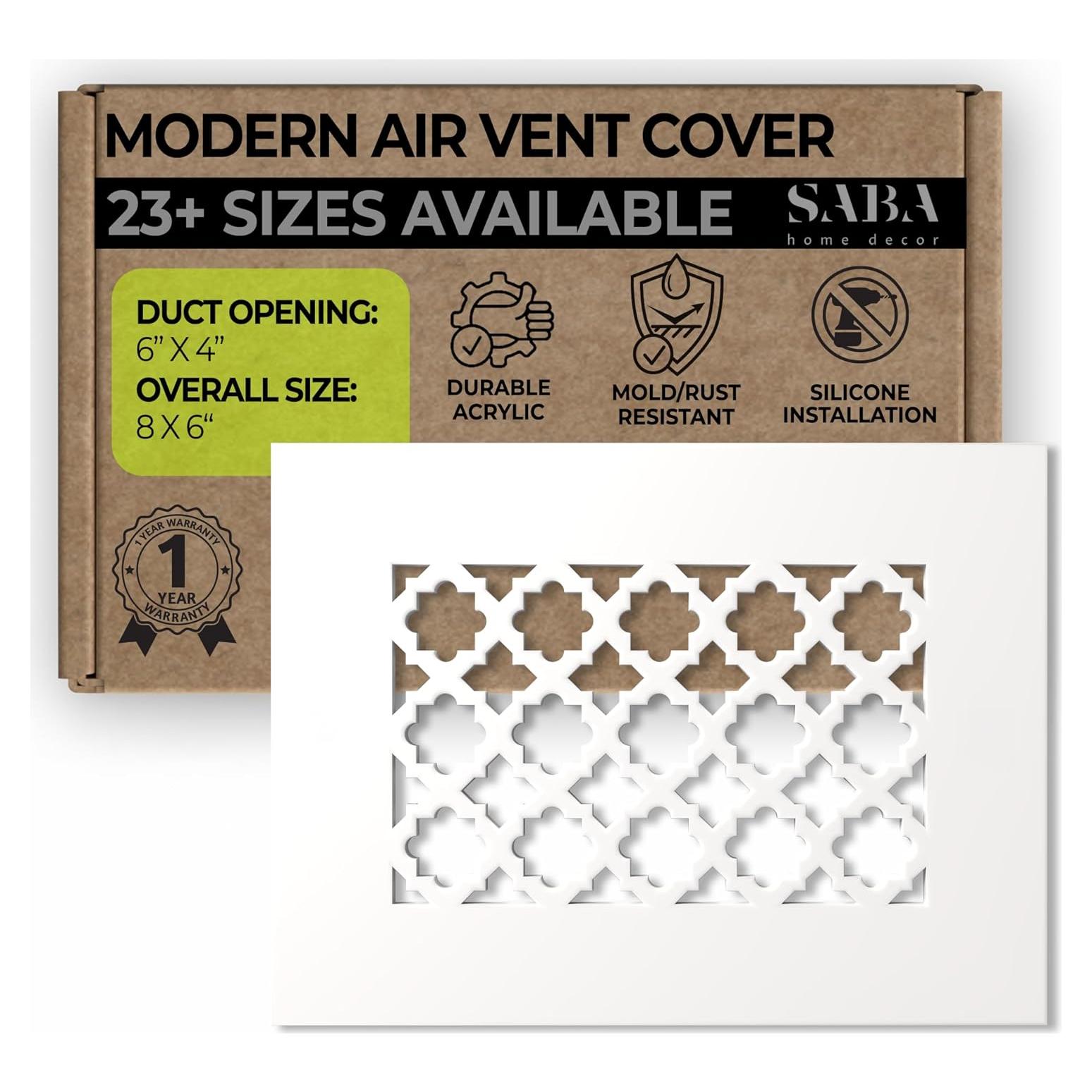 Cubierta de Ventilación SABA Home Decor - Acrílico Blanco 10.16x15.24 cm