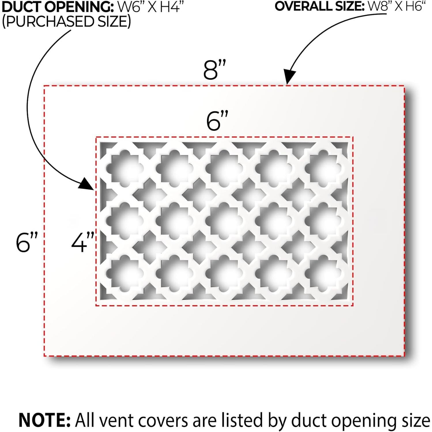 Cubierta de Ventilación SABA Home Decor - Acrílico Blanco 10.16x15.24 cm