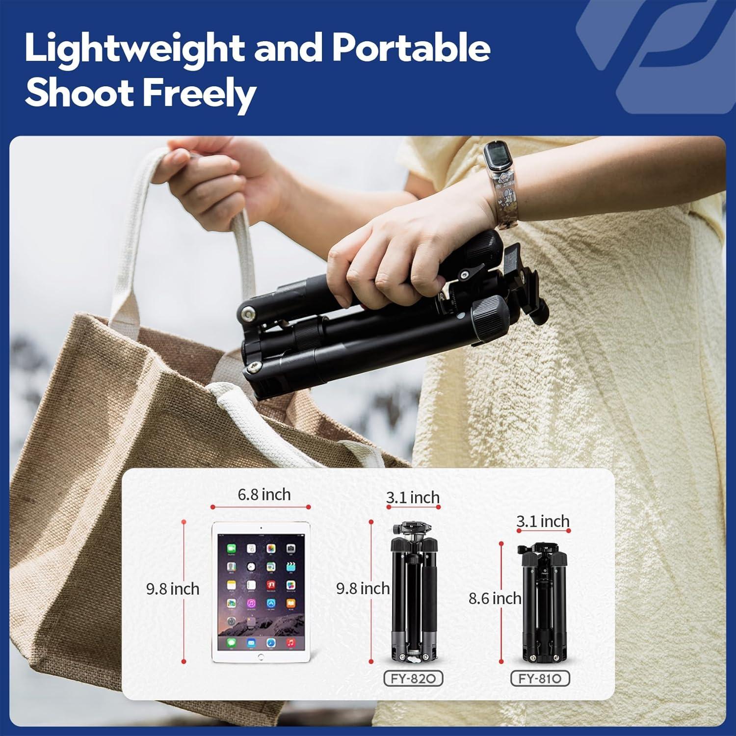 Mini Trípode Fotopro FY-810 con Cabeza Esférica 3 KG Negro