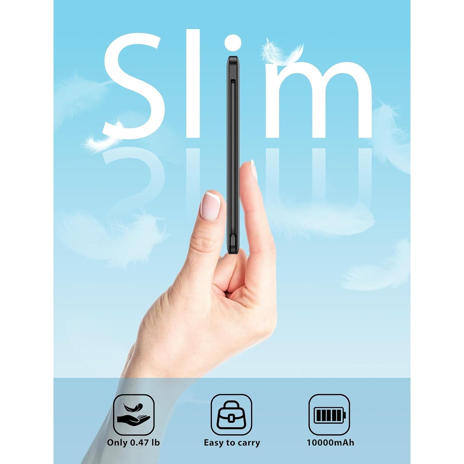 Cargador Portátil Miisso 10000mAh Slim 4 Salidas USB Tipo C