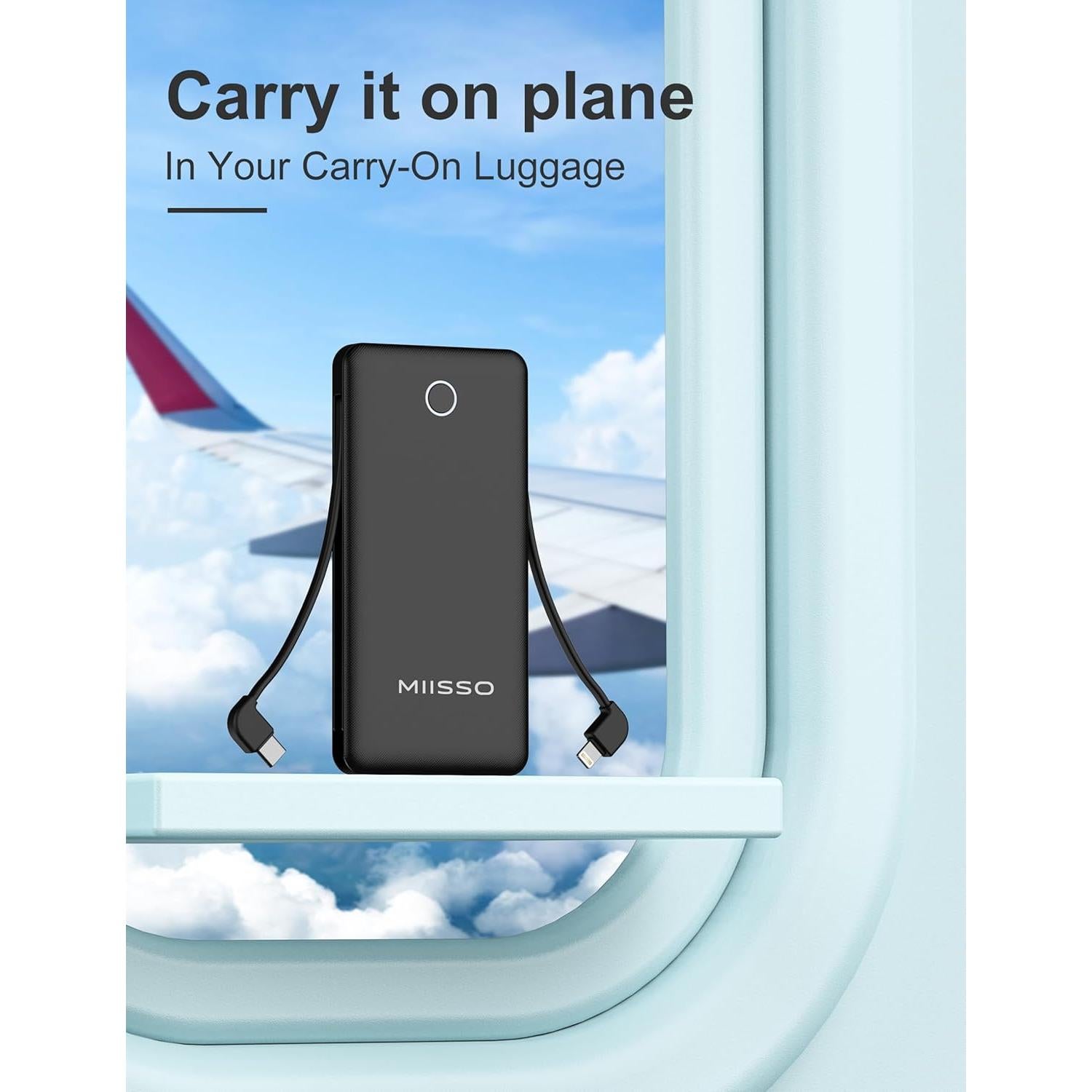 Cargador Portátil Miisso 10000mAh Slim 4 Salidas USB Tipo C