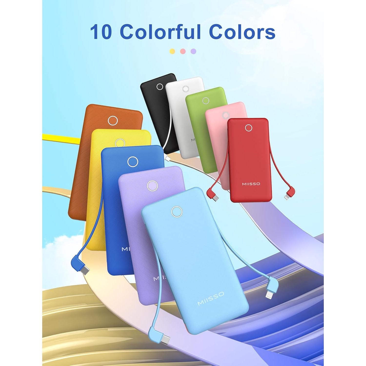 Cargador Portátil Miisso 10000mAh Slim 4 Salidas USB Tipo C