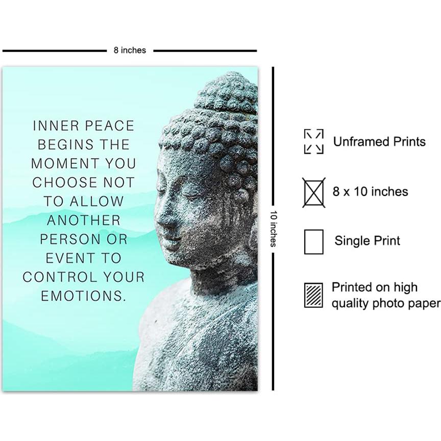 Estampa Buda Zen 20x25 cm - Decoración Pared Roble Blanco