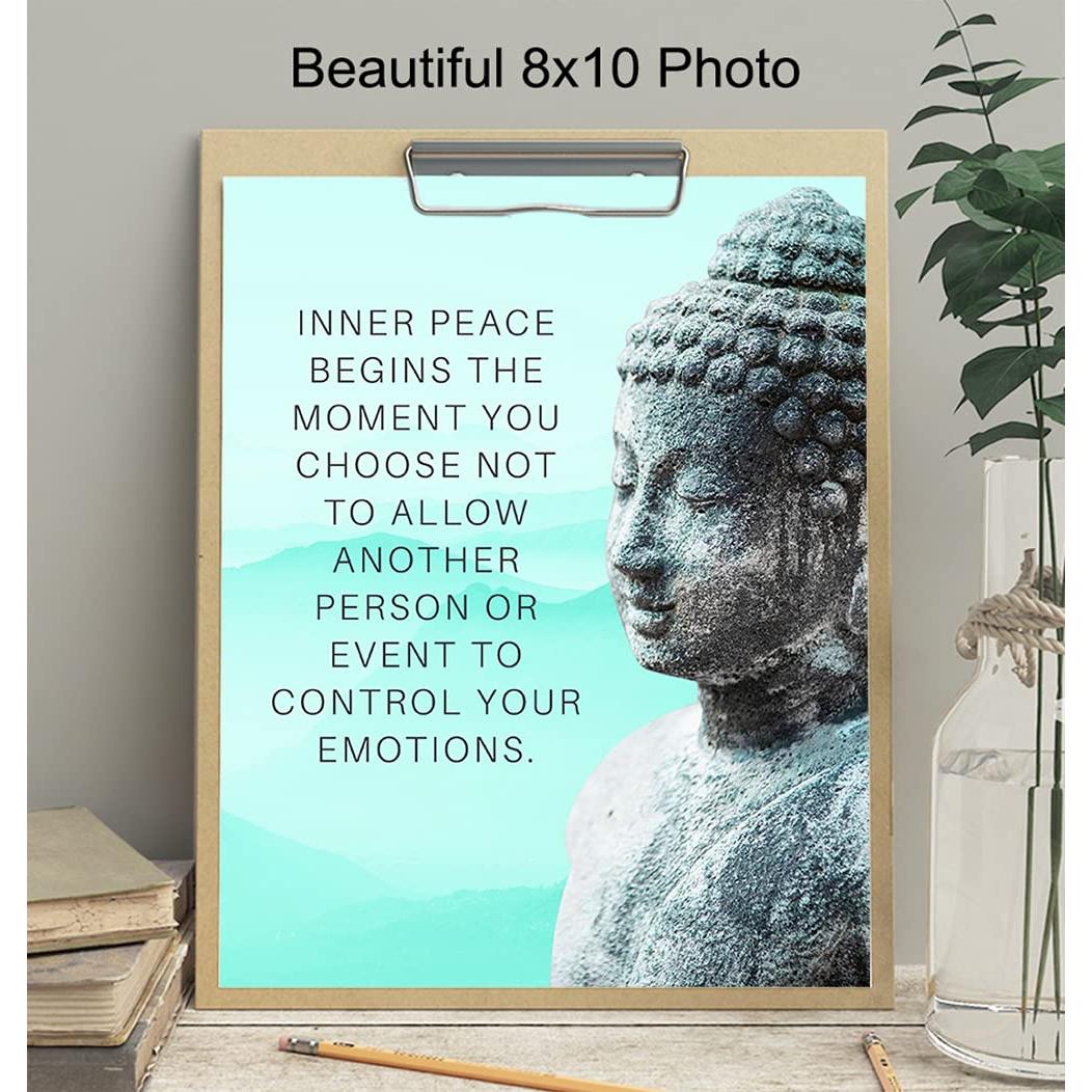 Estampa Buda Zen 20x25 cm - Decoración Pared Roble Blanco