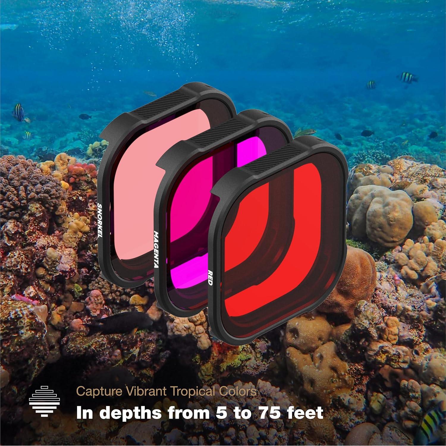 Filtro Rojo PolarPro 3-Pack para GoPro Hero9-13 - Subacuático