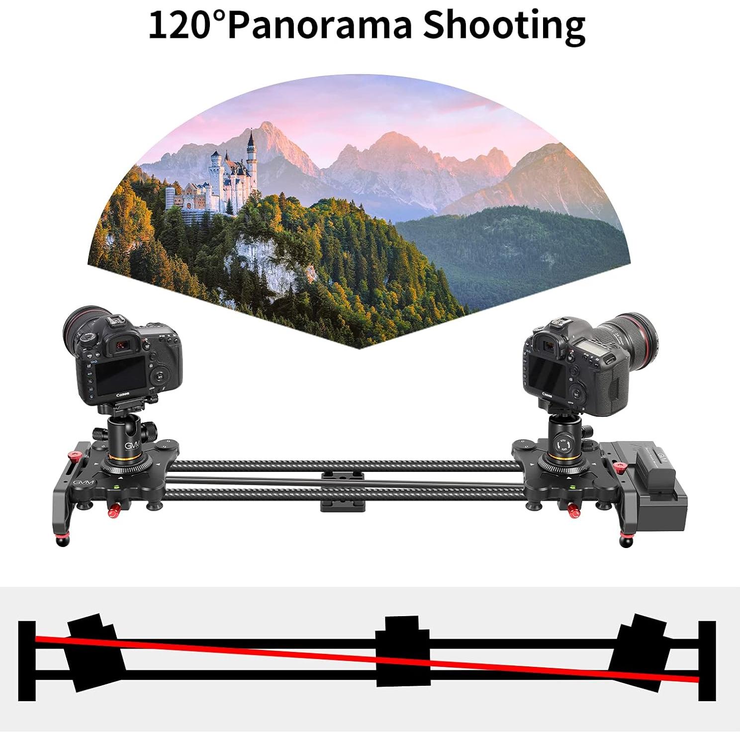 Deslizador de Cámara Motorizado GVM 80cm Fibra de Carbono Inalámbrico