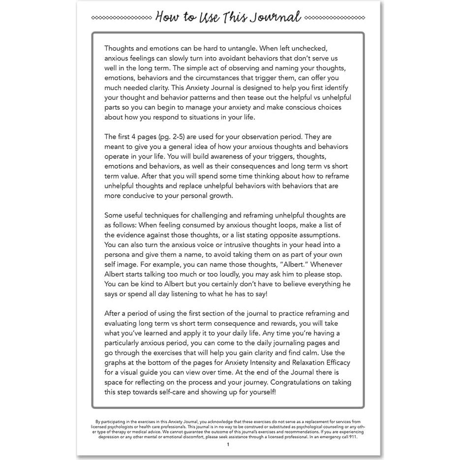 Diario de Ansiedad BookFactory - 100 Páginas 15.24x22.86 cm