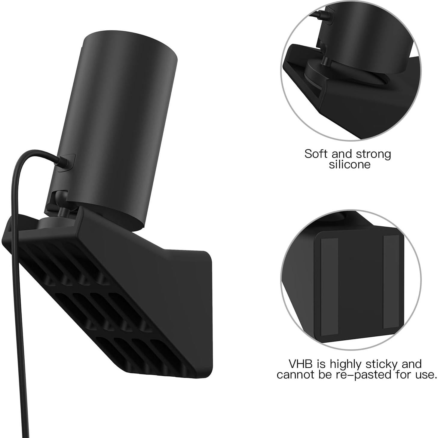 Soporte Adhesivo para Cámara Interior KOROAO 20° Negro