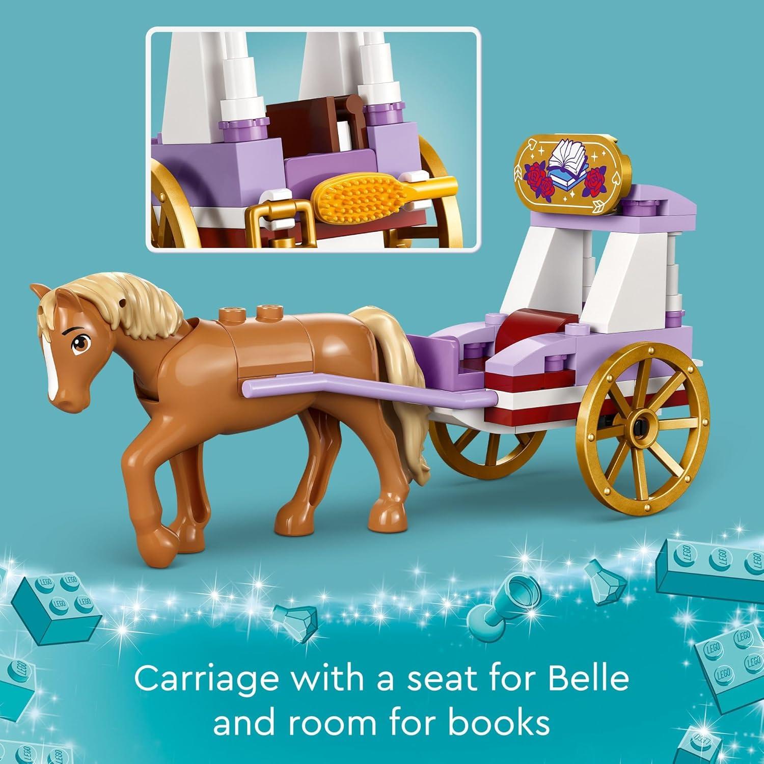 Disney Princess Belle’s Storytime Horse Carriage and Mini-Doll, Princess Toy for Kids, Disney’s Beauty and The Beast Movie Gift for Girls and Boys Ages 5 and Up, 43233