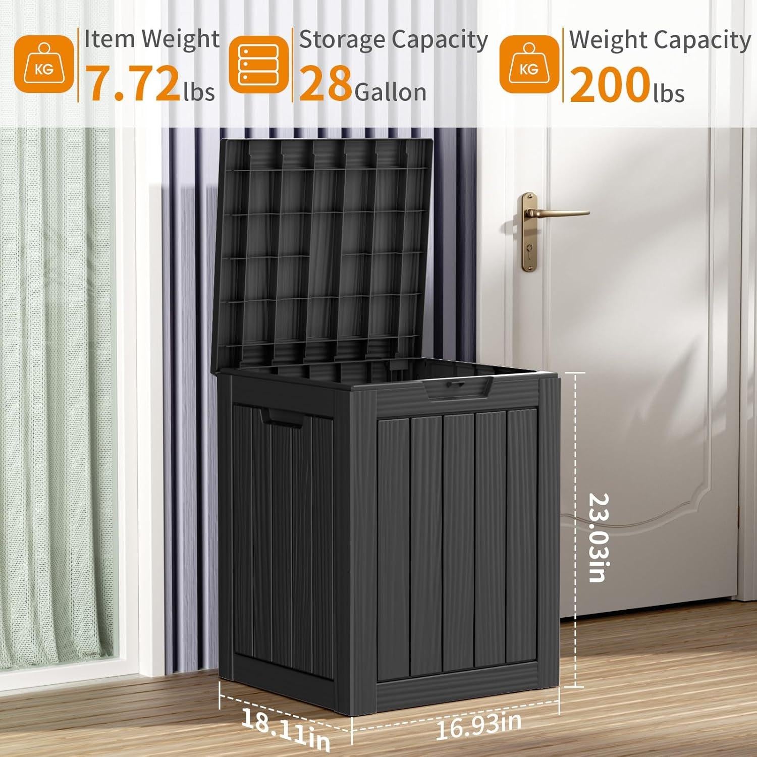 Caja de Almacenamiento PatioZen 106L Impermeable Negra