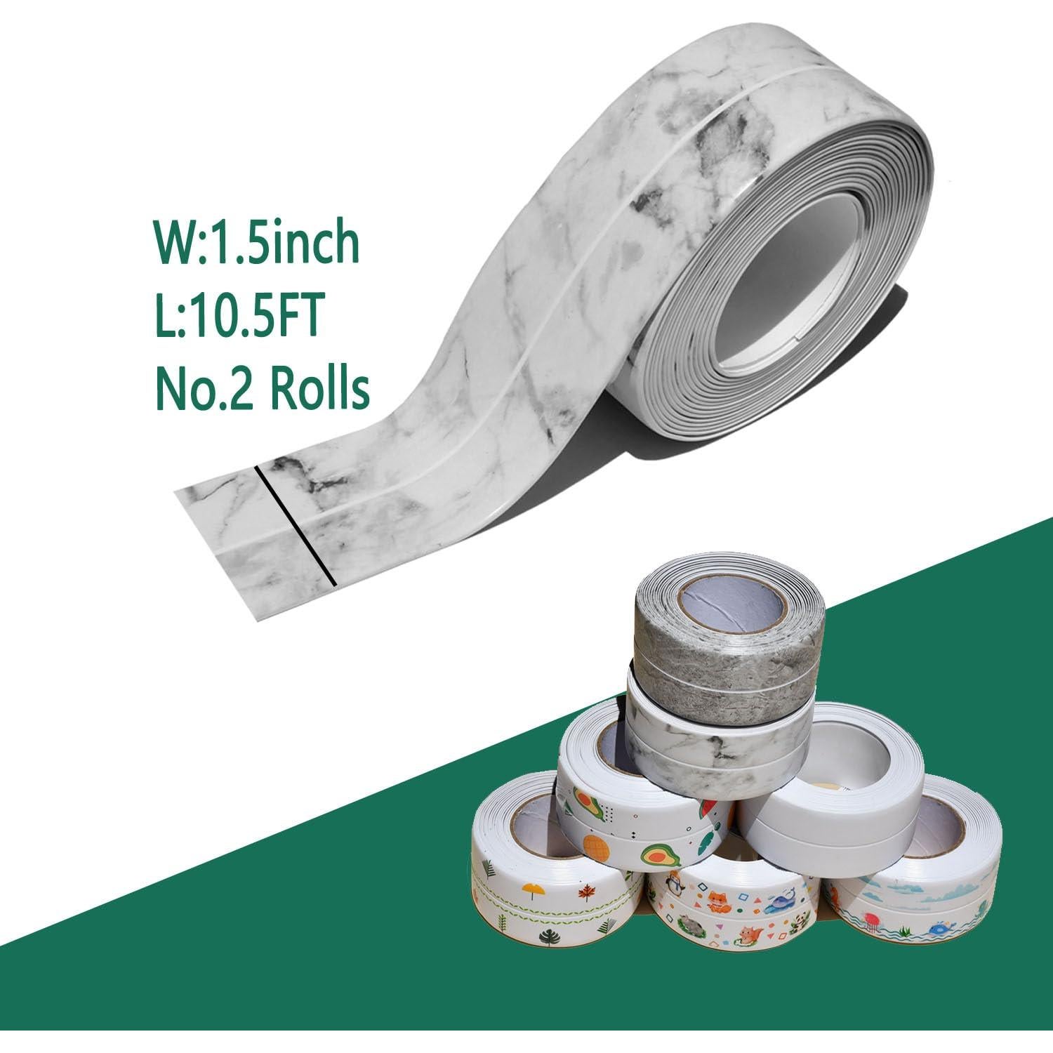 Cinta de Sellado Autoadhesiva PVC XinkeLife 3.2m Blanco Mármol