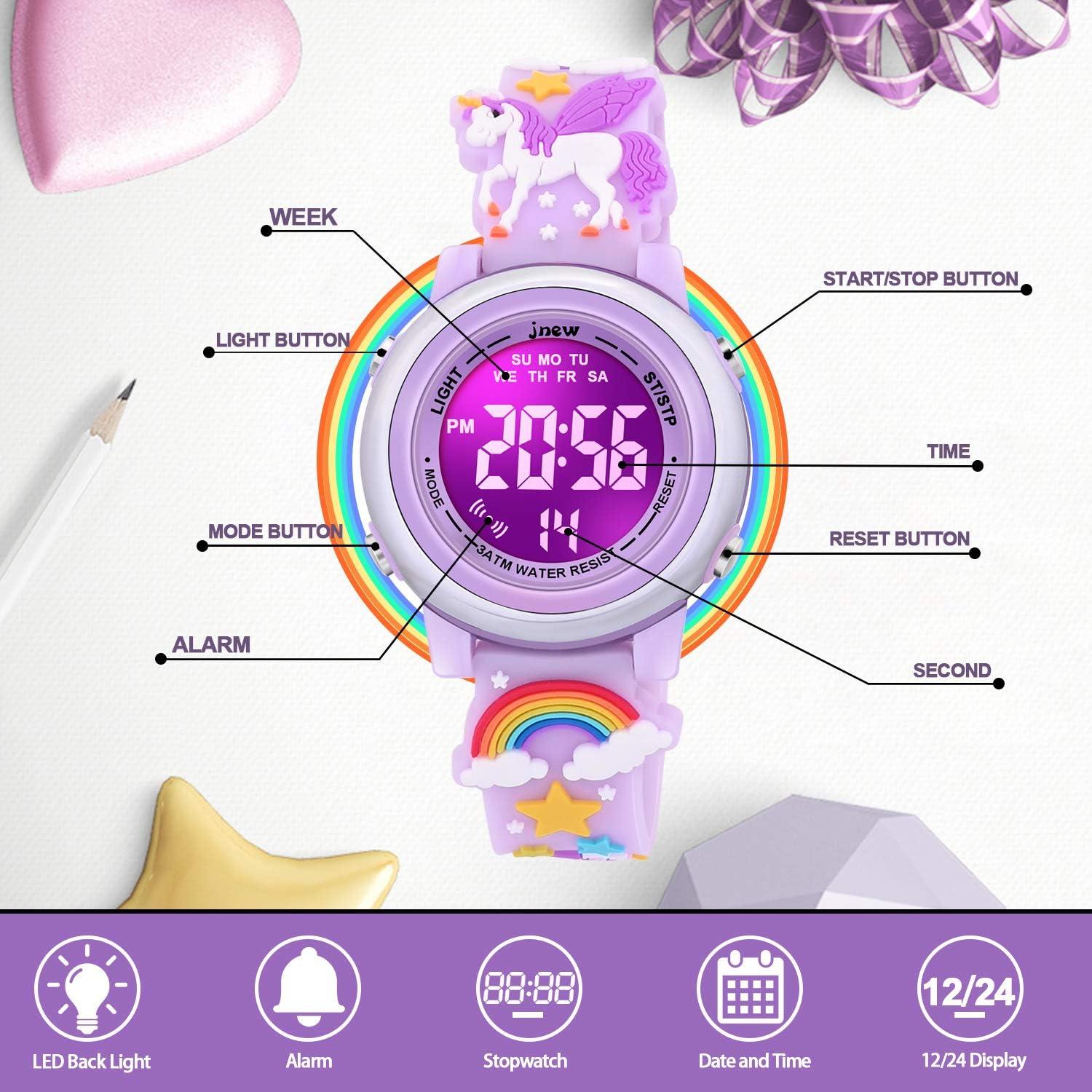 Reloj de Unicornio VAPCUFF 3D para Niñas - Resistente al Agua