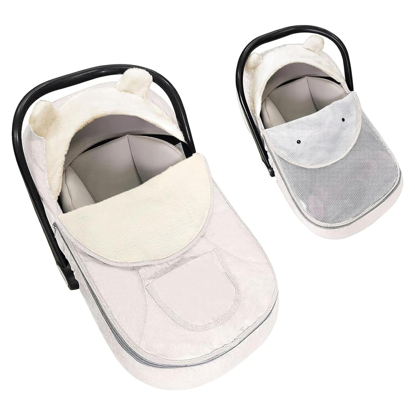 Cubierta Universal para Asiento de Auto Bebé - 2 en 1 Beige