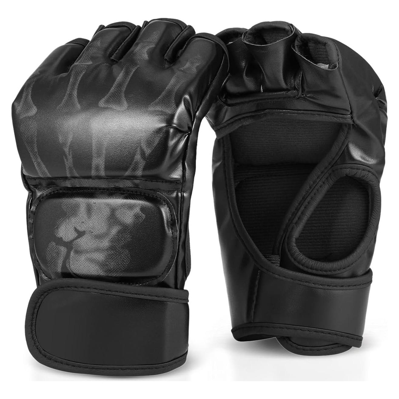 Guantes de MMA Flexzion Sin Dedos para Sparring - Negro